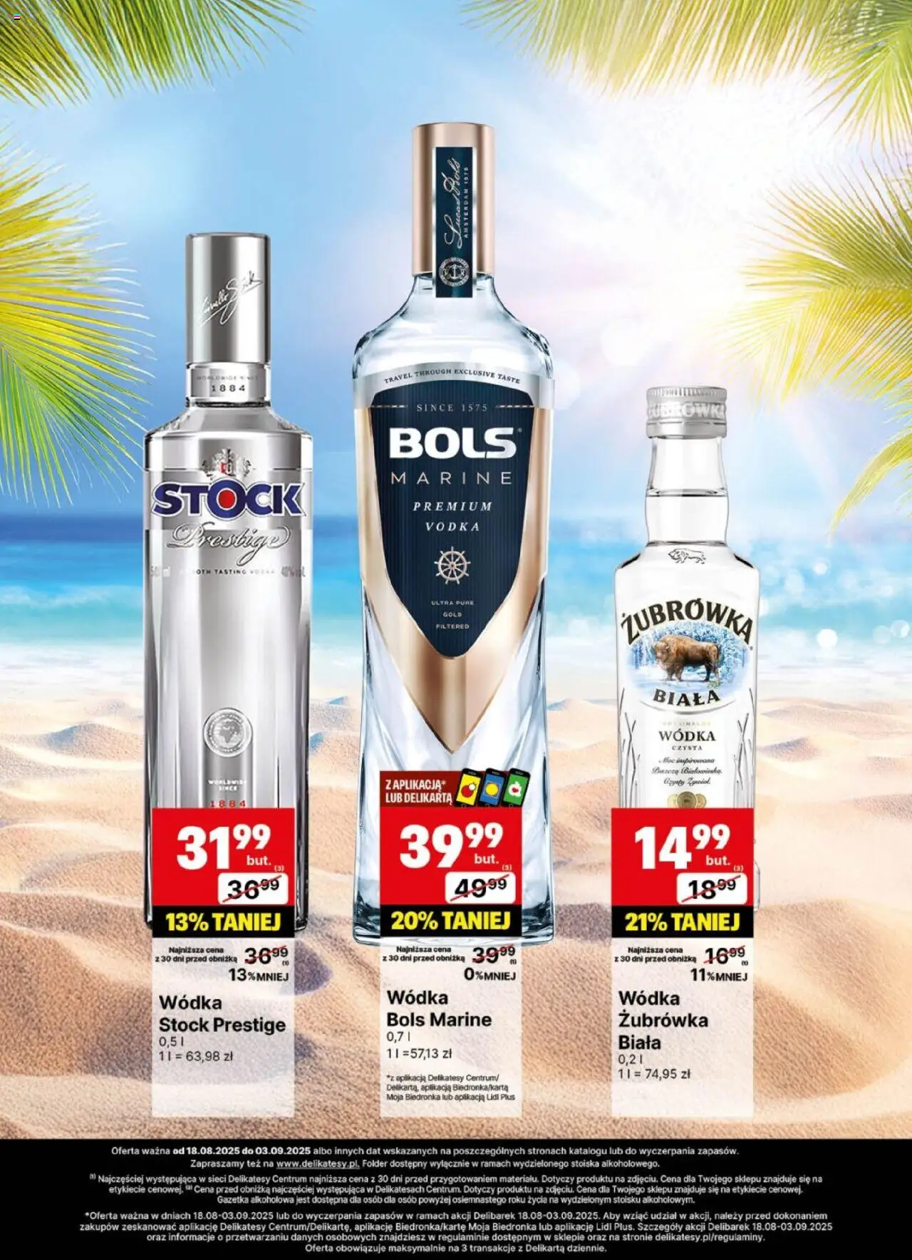 Delikatesy Centrum Gazetka - DeliBarek od 18.08.2025 | Strona: 12 | Produkty: Wódka Stock, Koc, Delikatesy, Wódka