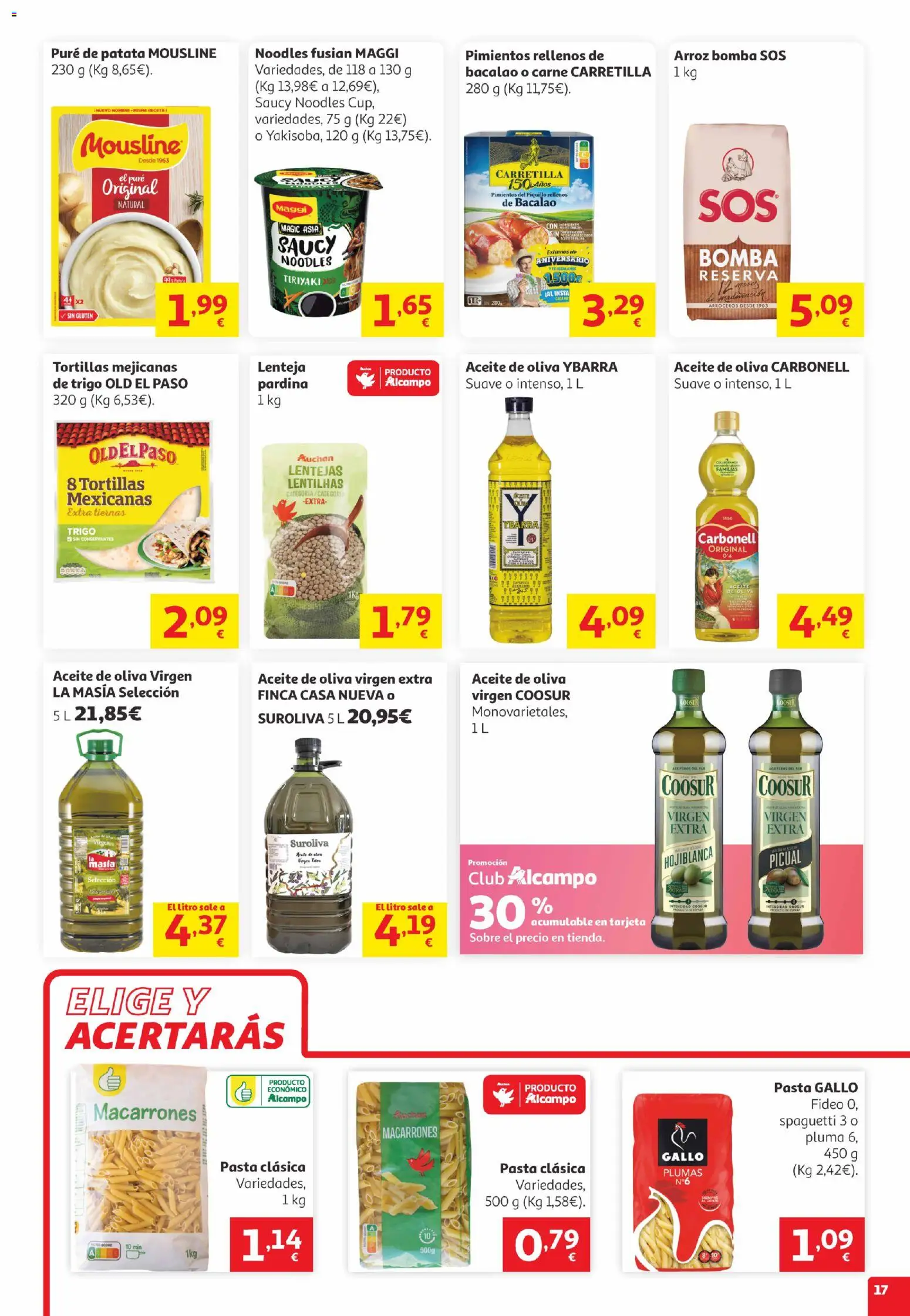 Alcampo Canarias │ válido desde el 05.05.2026 | Página: 17 | Productos: Arroz, Pasta, Aceite de oliva, Aceite de oliva virgen extra