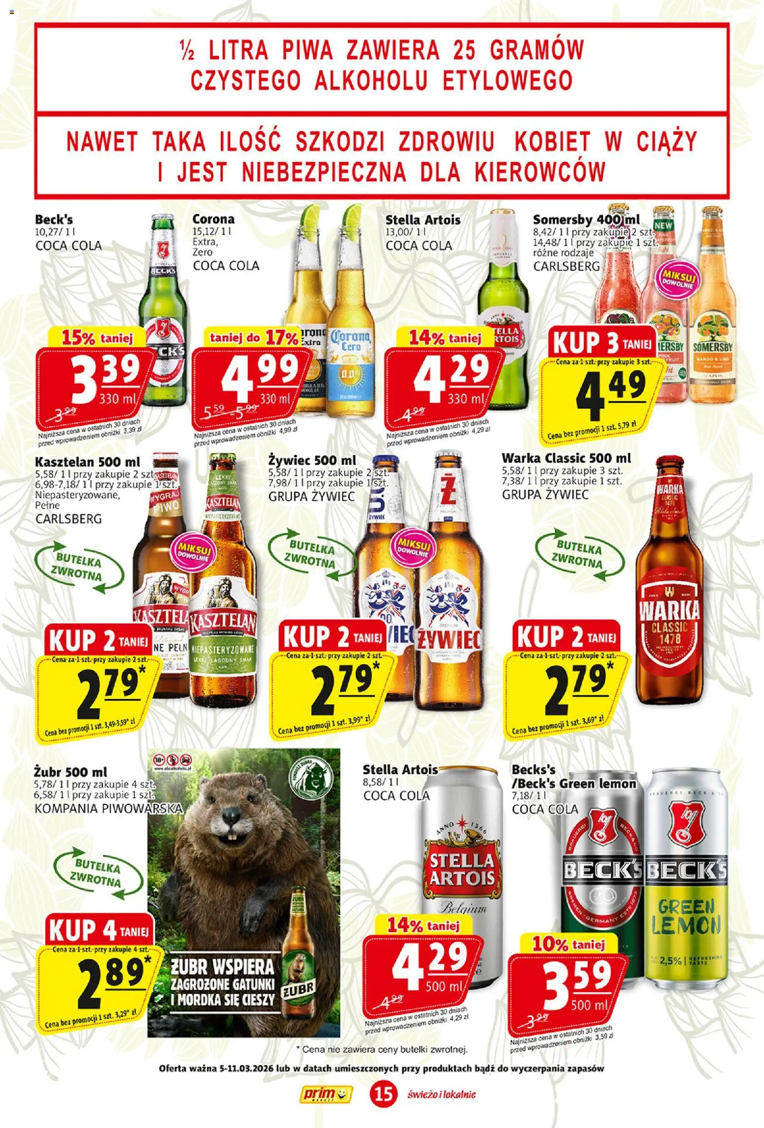 Prim Market gazetka od 05.03.2026 | Strona: 15 | Produkty: Mango, Coca cola, Piwo, Somersby