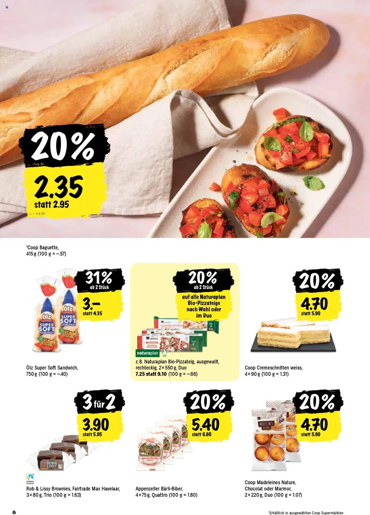 Coop Aktionen ab 07.08.2025 | Seite: 6 | Produkte: Baguette, Pizza