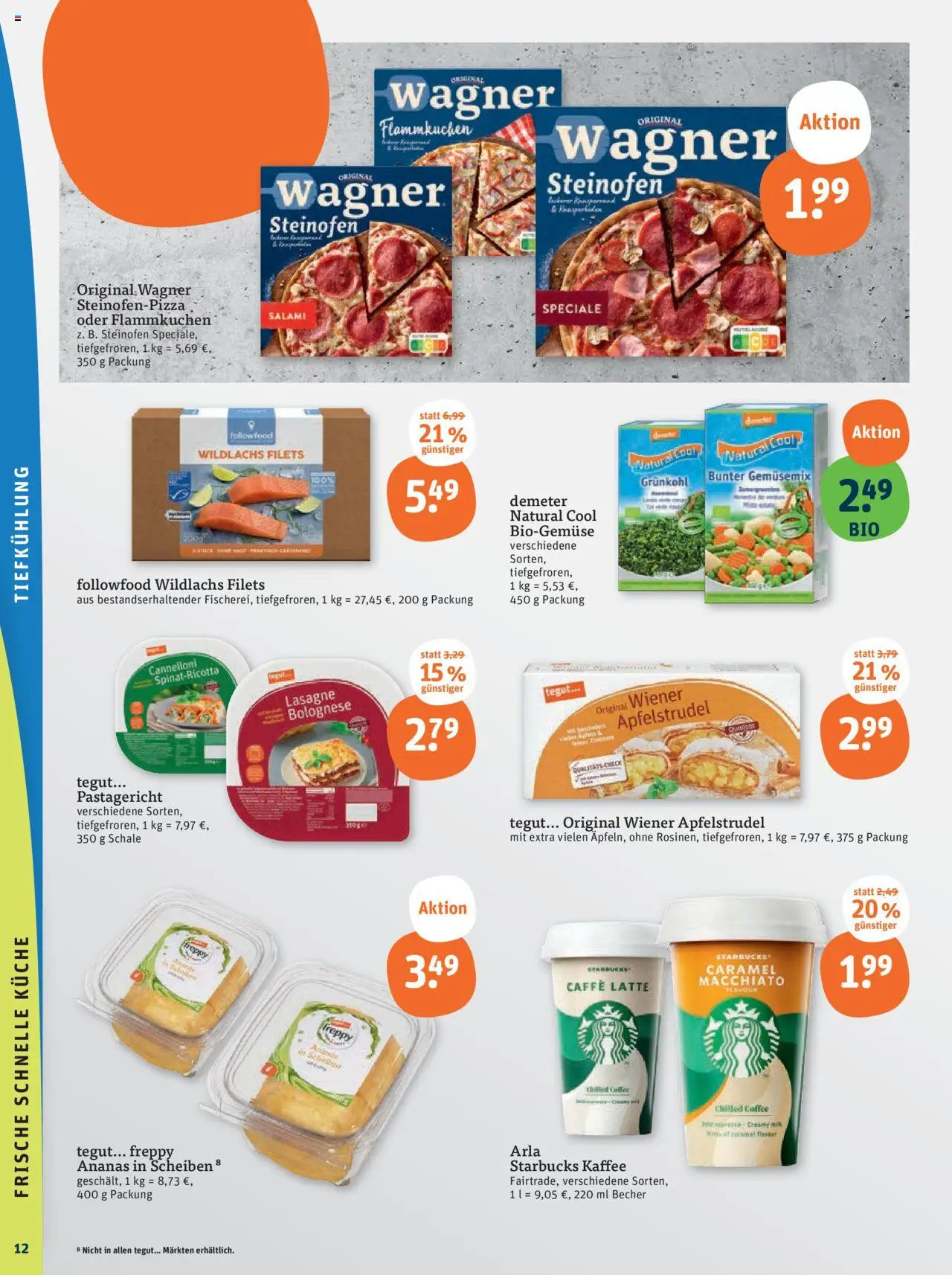 Tegut Prospekt - gültig ab dem 28.07.2025 | Seite: 14 | Produkte: Kaffee, Starbucks, Ananas, Salami