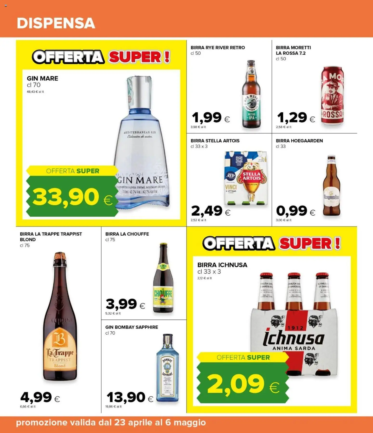 Volantino Oasi del 23.04.2026 | Pagina: 26 | Prodotti: Birra, Gin, Birra Moretti