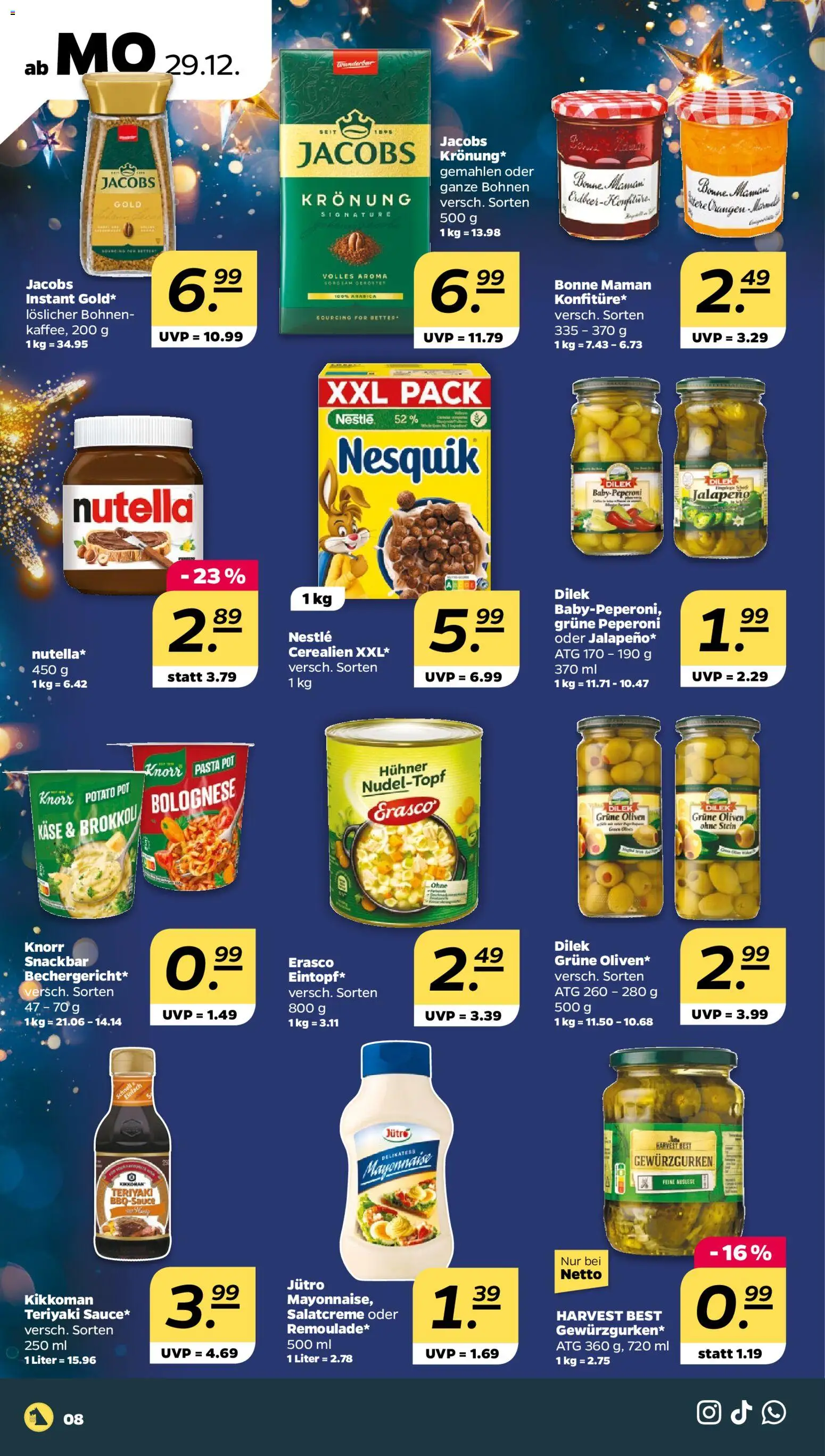 Netto Prospekt 	 – gültig ab 29.12.2025 | Seite: 8 | Produkte: Orangen, Knorr, Nutella, Bonne maman
