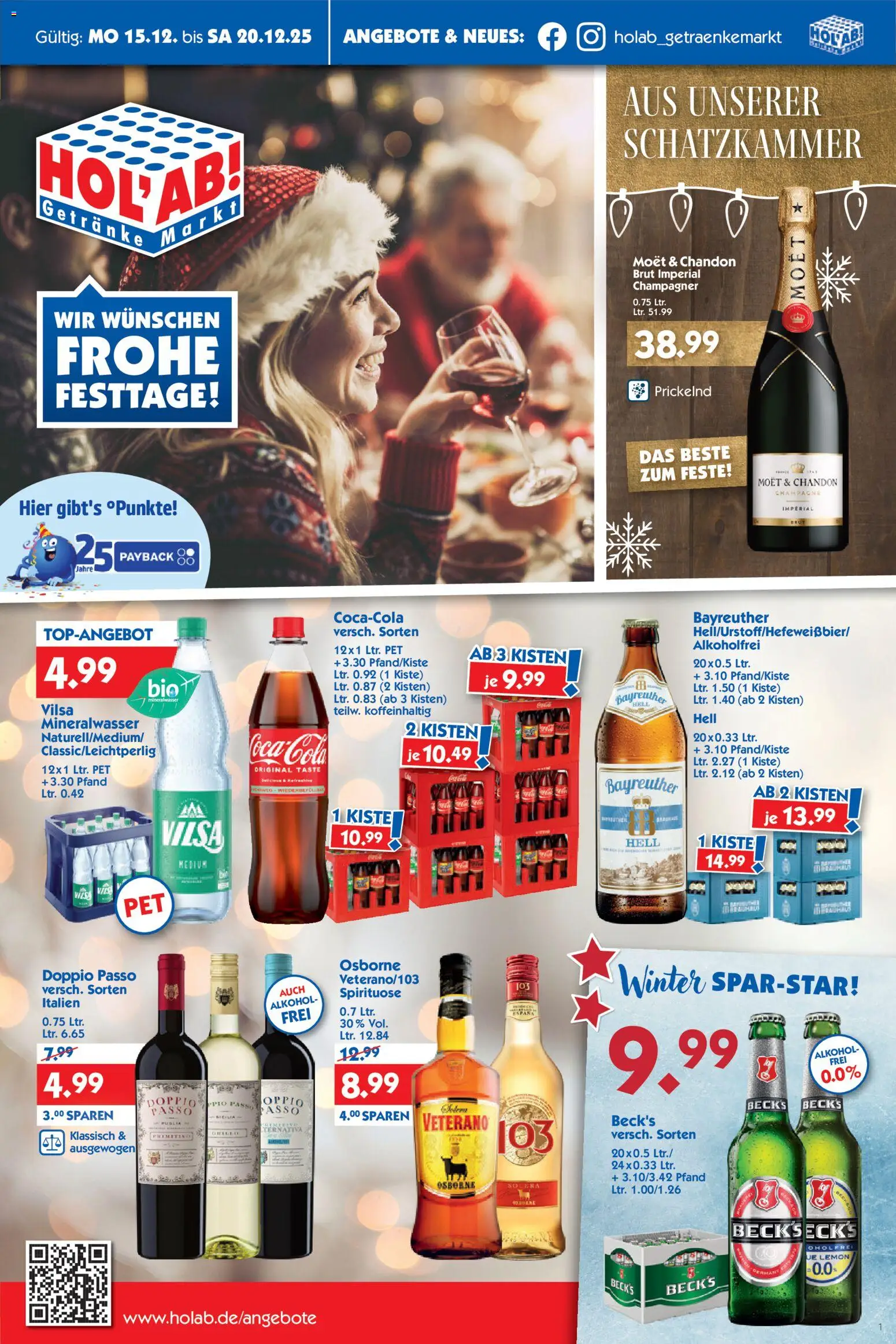 HOL’AB! Prospekt 	 – gültig ab 15.12.2025 | Seite: 1 | Produkte: Coca cola, Cola, Mineralwasser, Doppio Passo
