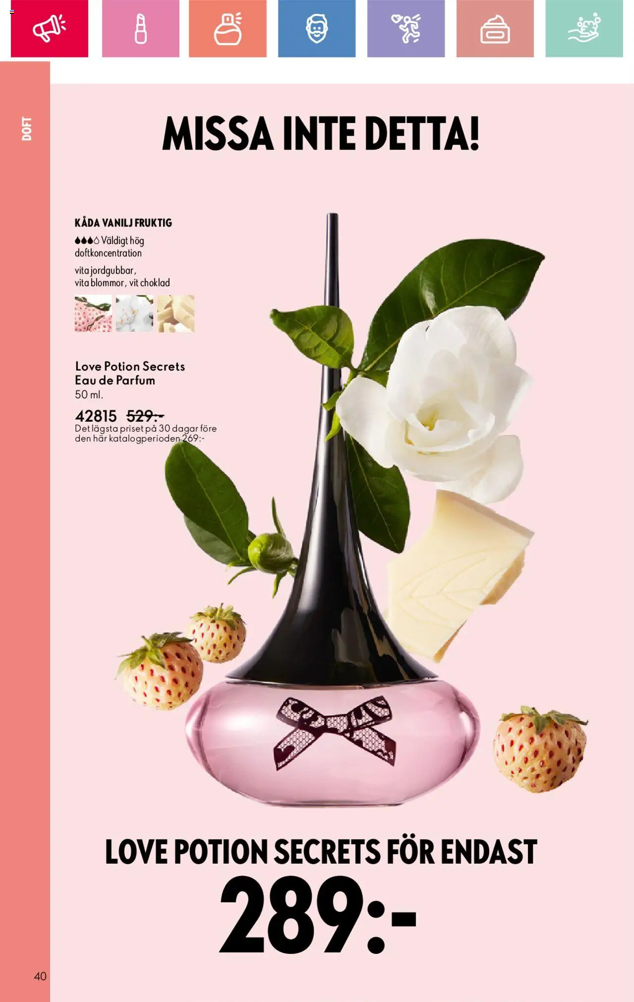 Oriflame reklamblad aktuell från 01.06.2025 | Sida: 40 | Produkter: Doft, Choklad