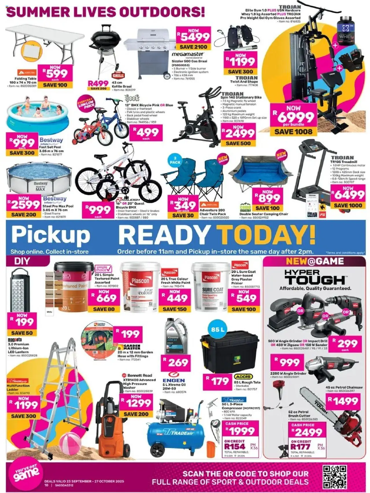 New Game catalogue – valid from 23.09.2025 | Page: 10 | Products: Lantern, Seater, Chainsaw, Plaster