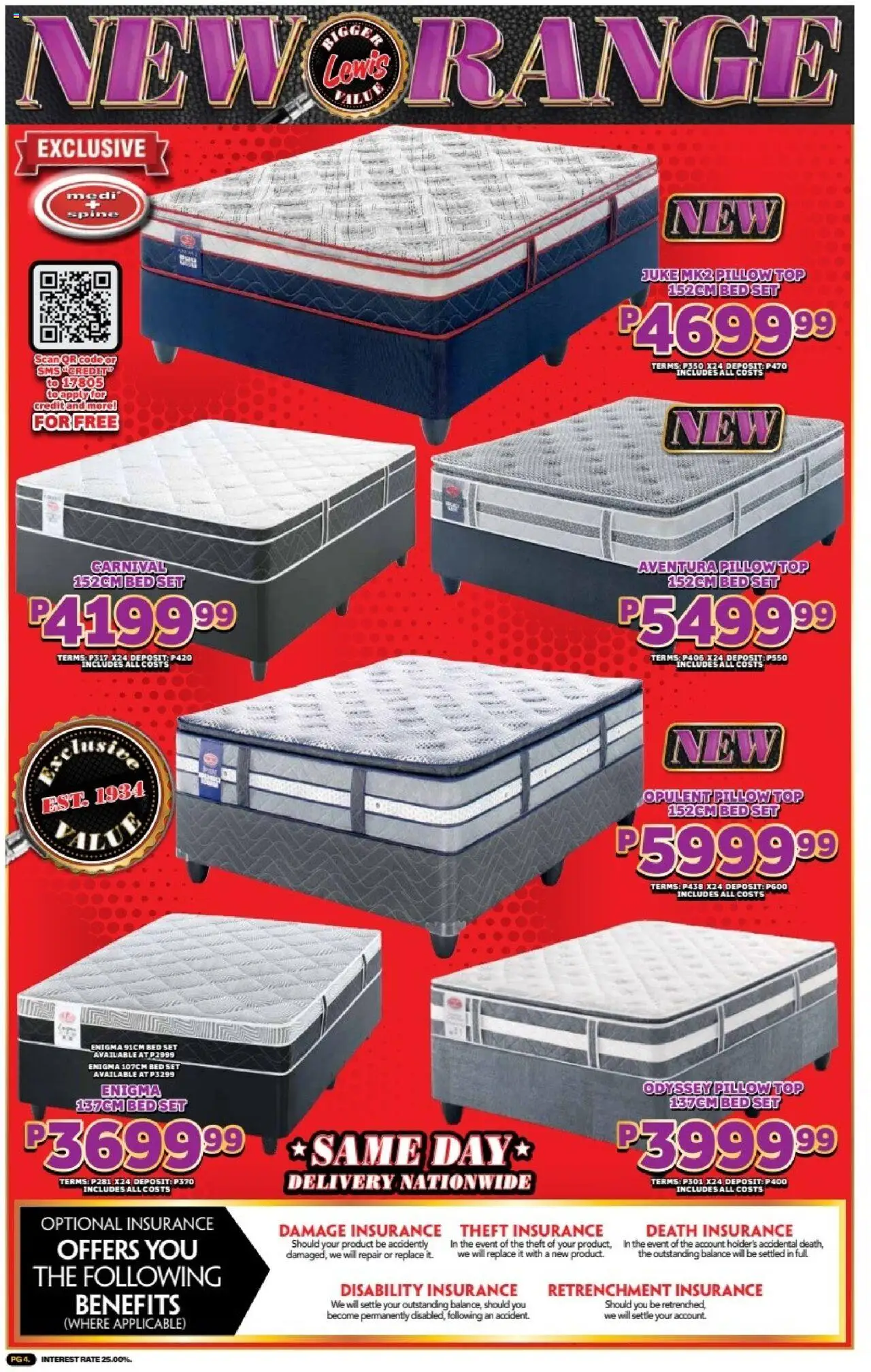 New Lewis Stores catalogue – valid from 01.10.2025 | Page: 4 | Products: Bed, Pillow