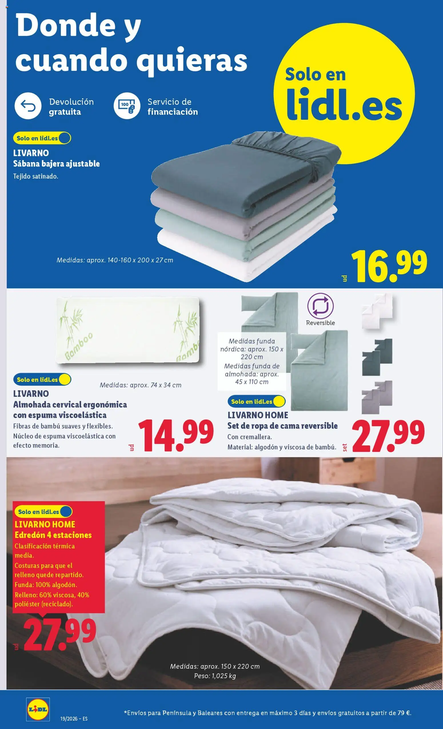 Lidl folleto de bazar │ válido desde el 04.05.2026 | Página: 4 | Productos: Edredón, Ropa, Funda, Almohada