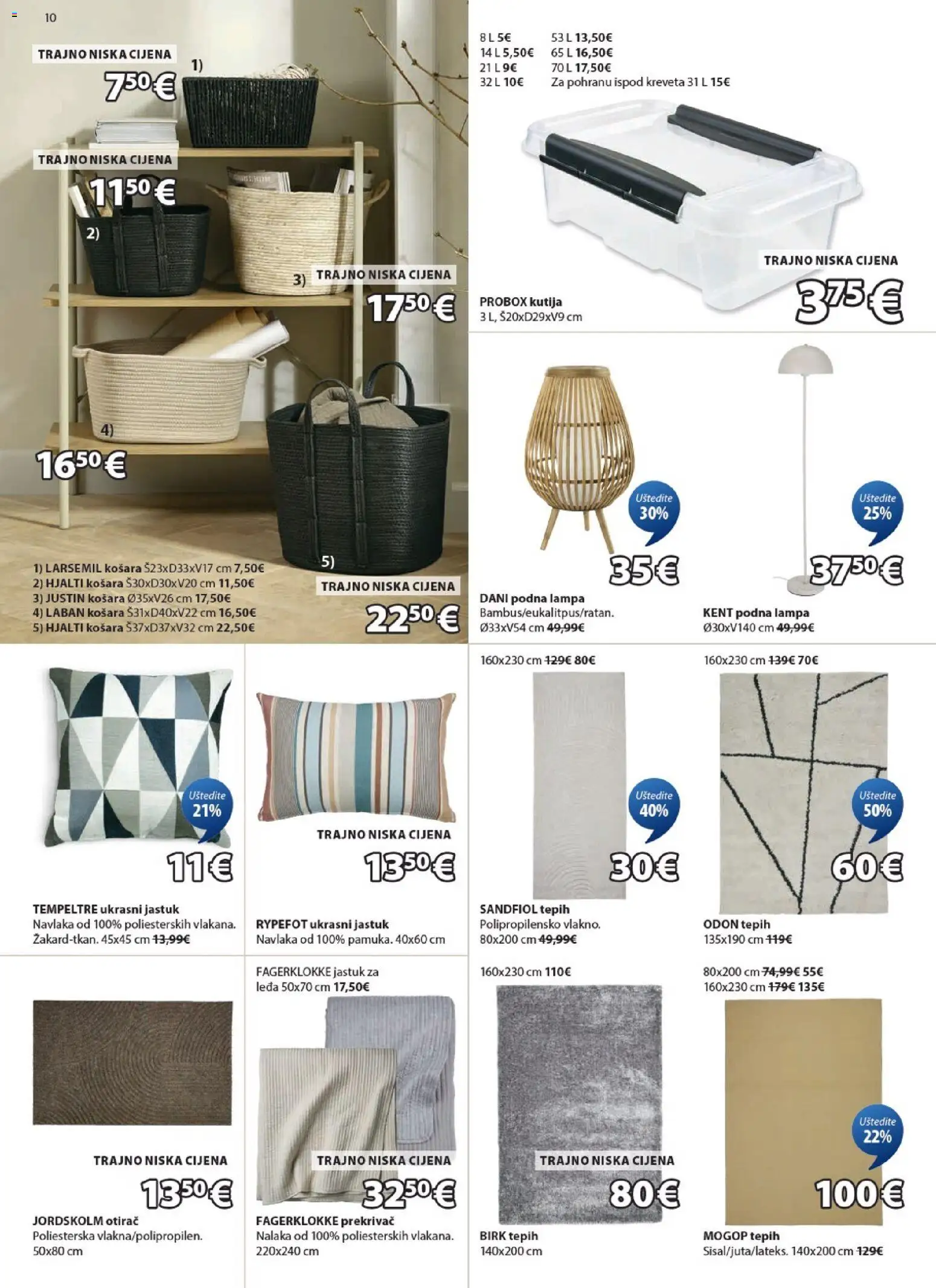 JYSK katalog | vrijedi od 07.01.2026 | Stranica: 10 | Proizvodi: Jastuk, Kutija, Košara, Otirač