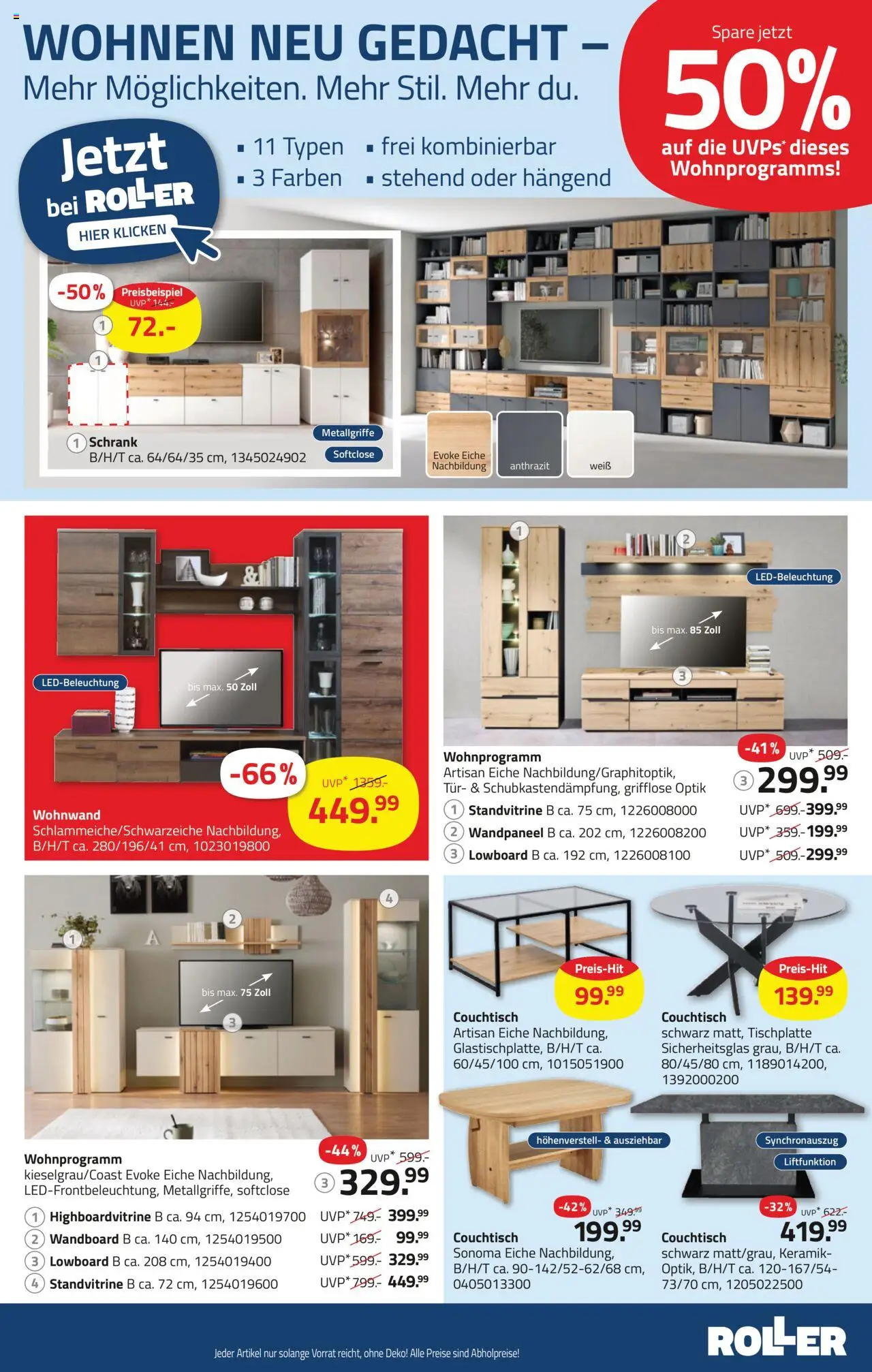 Roller Prospekt 	 – gültig ab 07.09.2025 | Seite: 11 | Produkte: Wohnwand, Couchtisch, Schrank, Tür