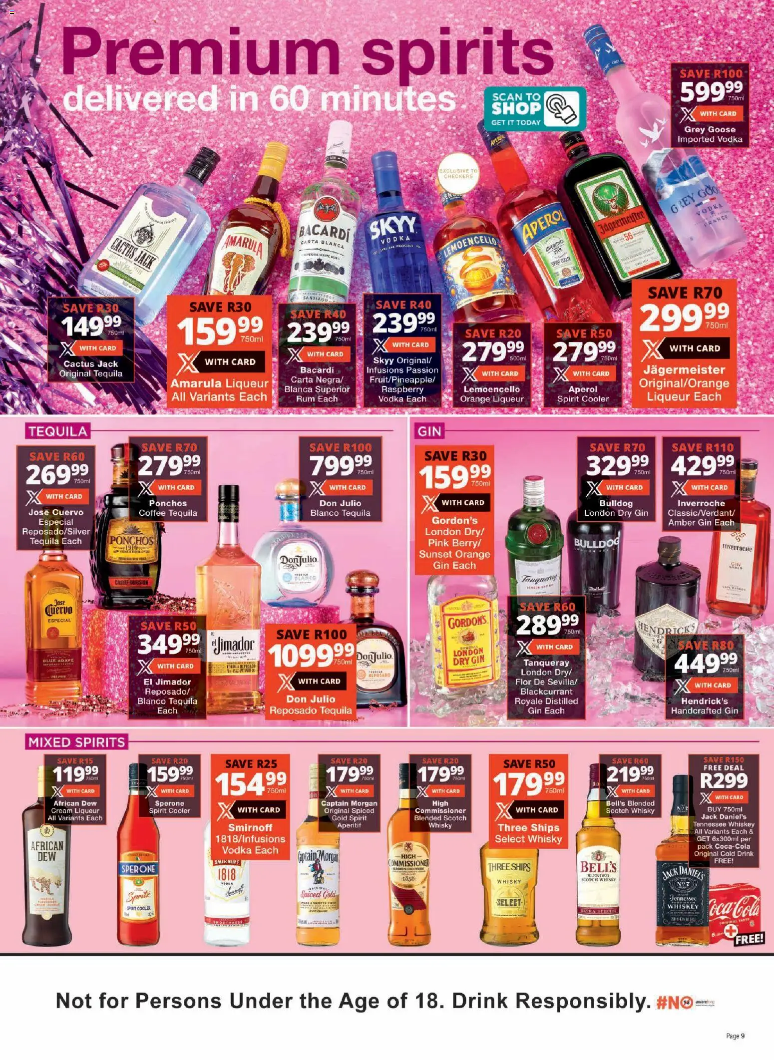 New Checkers catalogue – valid from 23.03.2026 | Page: 9 | Products: Rum, Cooler, Cream, Whiskey