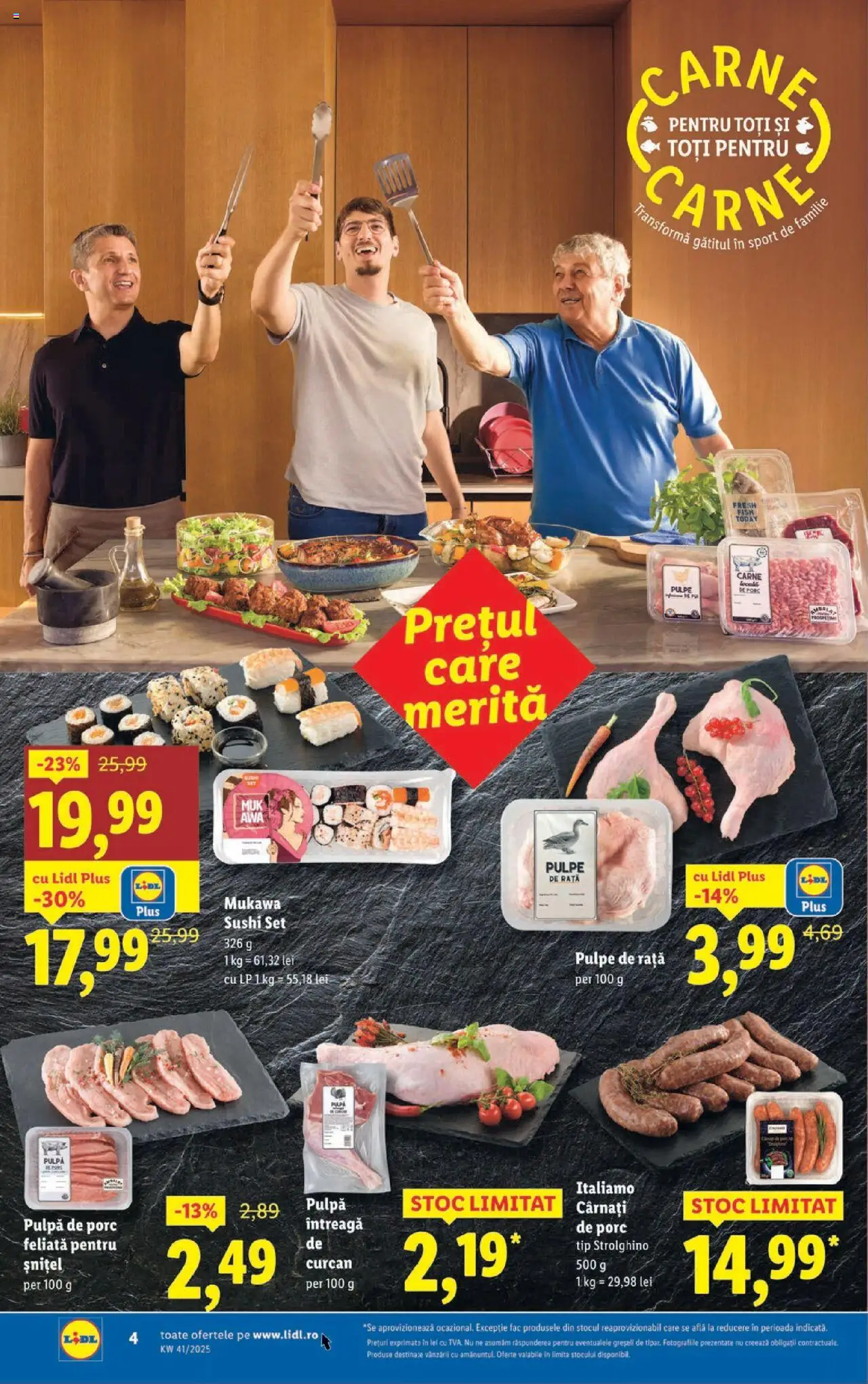 Noul catalog Lidl – valabil de la 06.10.2025 | Pagină: 4 | Produse: Sushi, Rață, Kanca, Cârnați