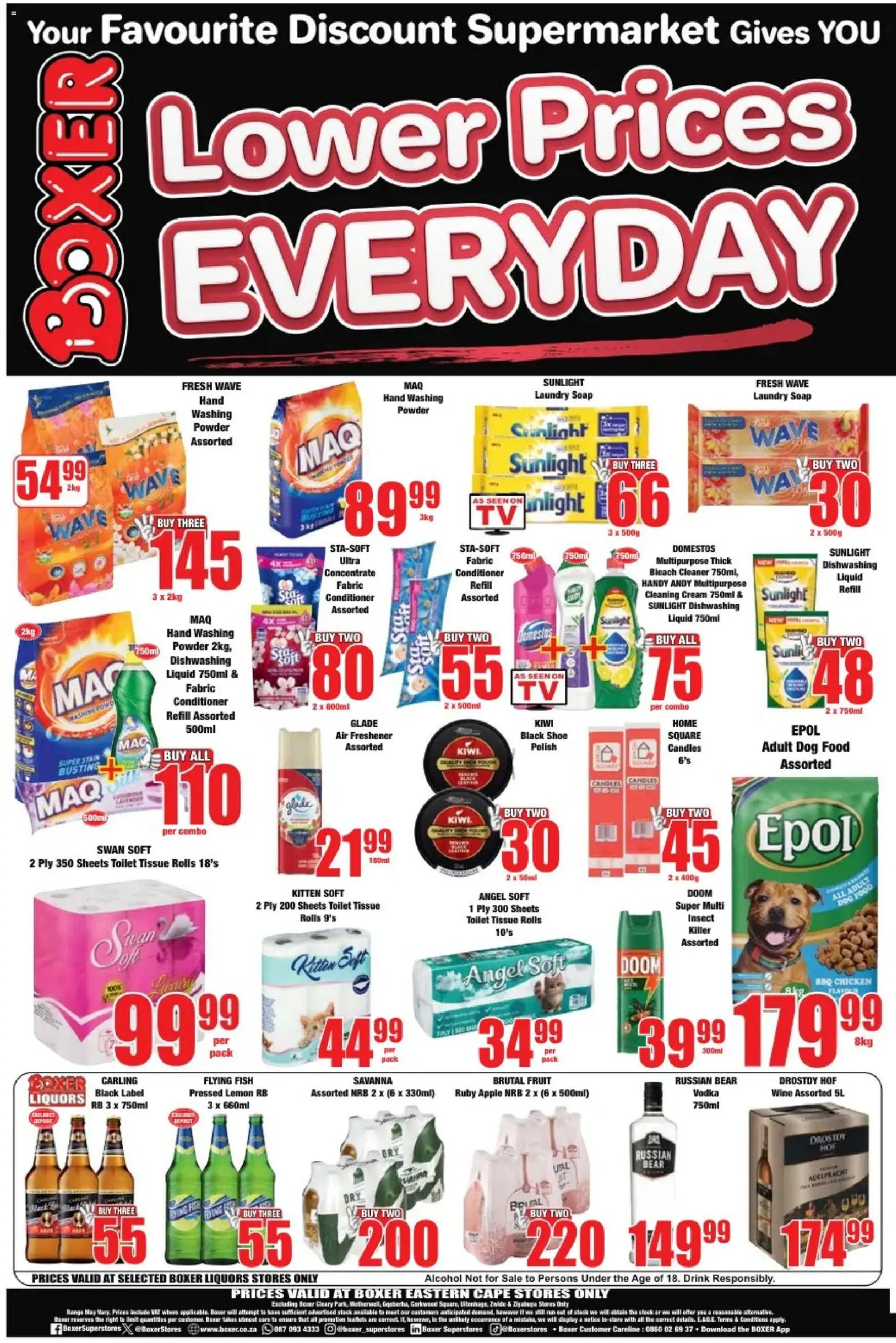 New Boxer catalogue – valid from 23.04.2026 | Page: 12 | Products: Bleach, Kiwi, Fruit, Dishwashing liquid