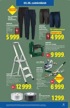 PARKSIDE Cargo munkásnadrág, Pamut-anyagkeverék Praktikus oldalzsebekkel Méret: 48-62 - amely érvényes a következő dátumtól: 26.03.2026 | Oldal: 39