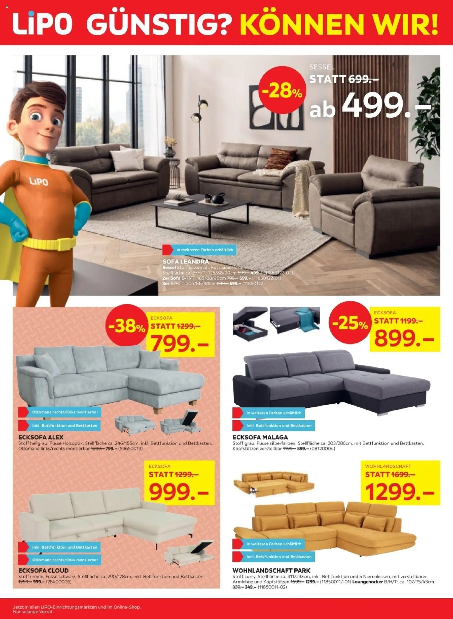 Lipo Aktionen -50% – gültig ab 09.12.2025 | Seite: 2 | Produkte: Sofa, Sessel, Ecksofa, Wohnlandschaft