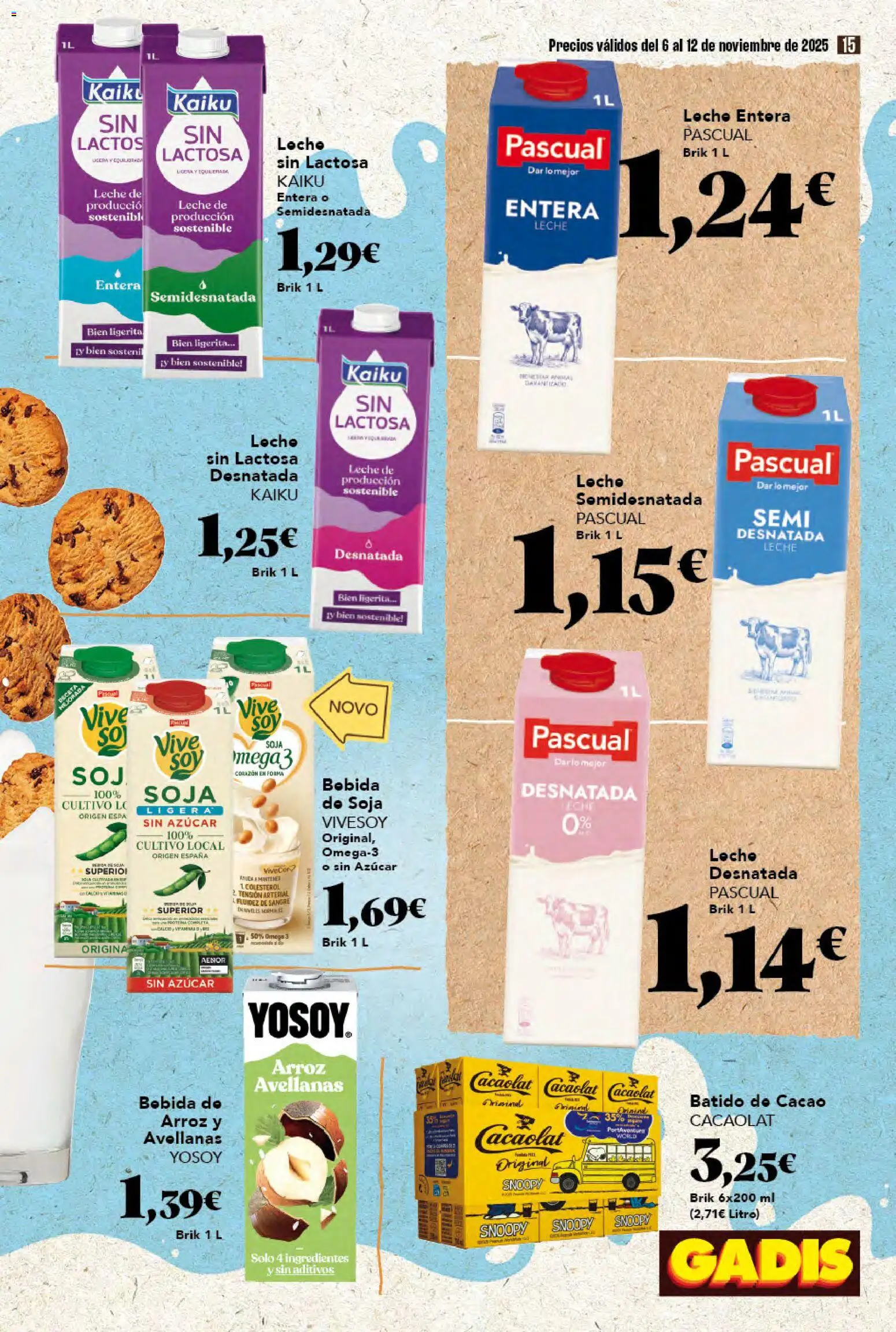 Gadis - folleto │ válido desde el 06.11.2025 | Página: 15 | Productos: Leche entera, Δοχείο φοντί, Leche, Arroz