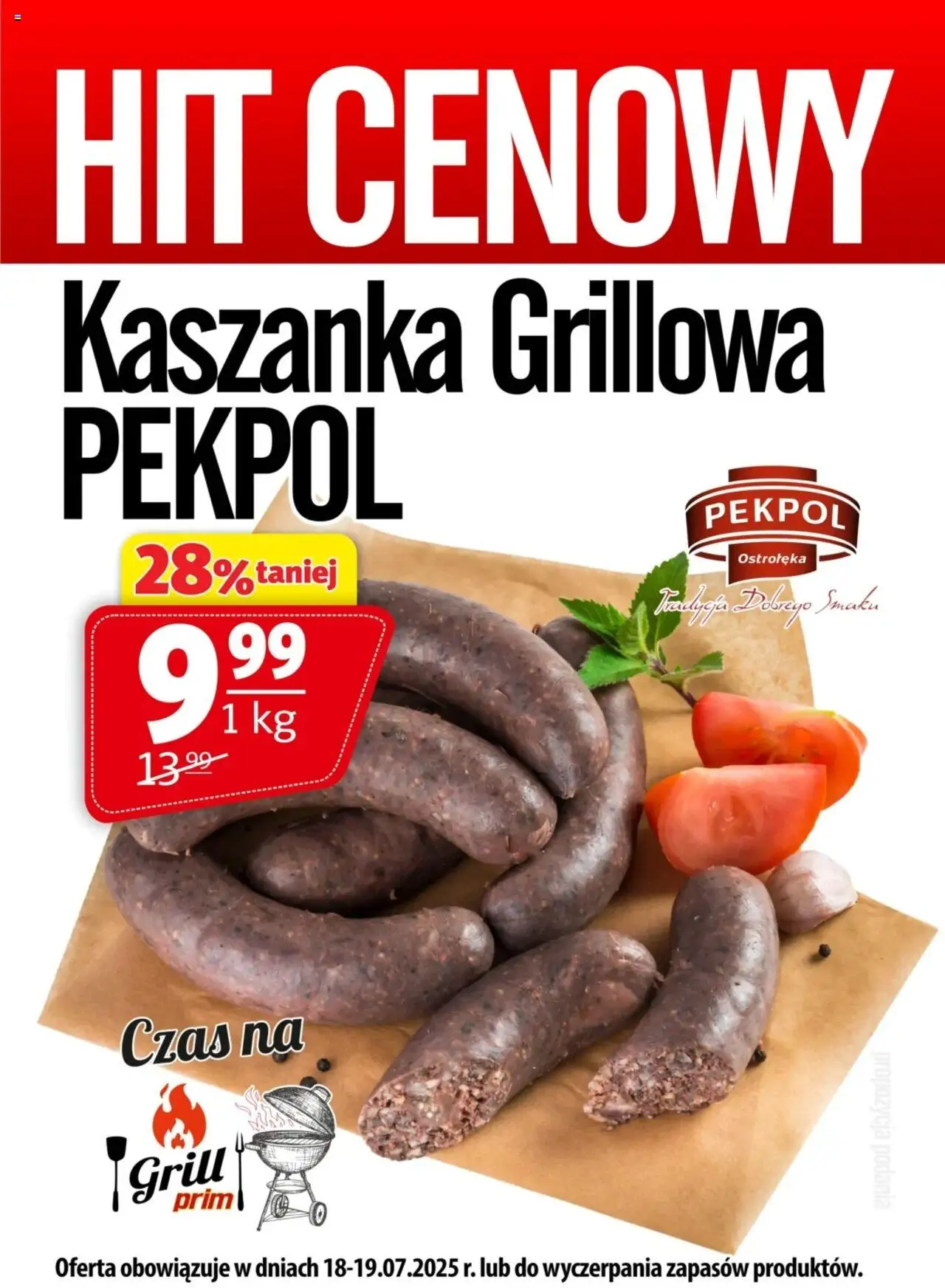 Prim Market Promocja - Kaszanka Grillowa od 18.07.2025 | Strona: 1 | Produkty: Grill, Kaszanka