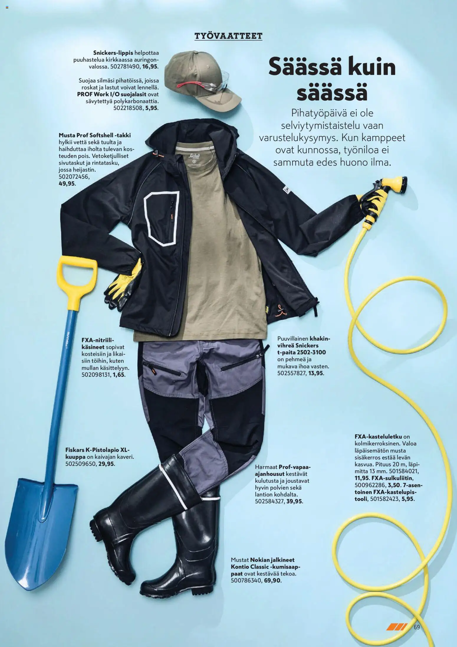 K-Rauta tarjoukset - Pihalla  – voimassa 01.04.2026 alkaen | Sivu: 69 | Tuotteet: Takki, Suojalasit, Käsineet