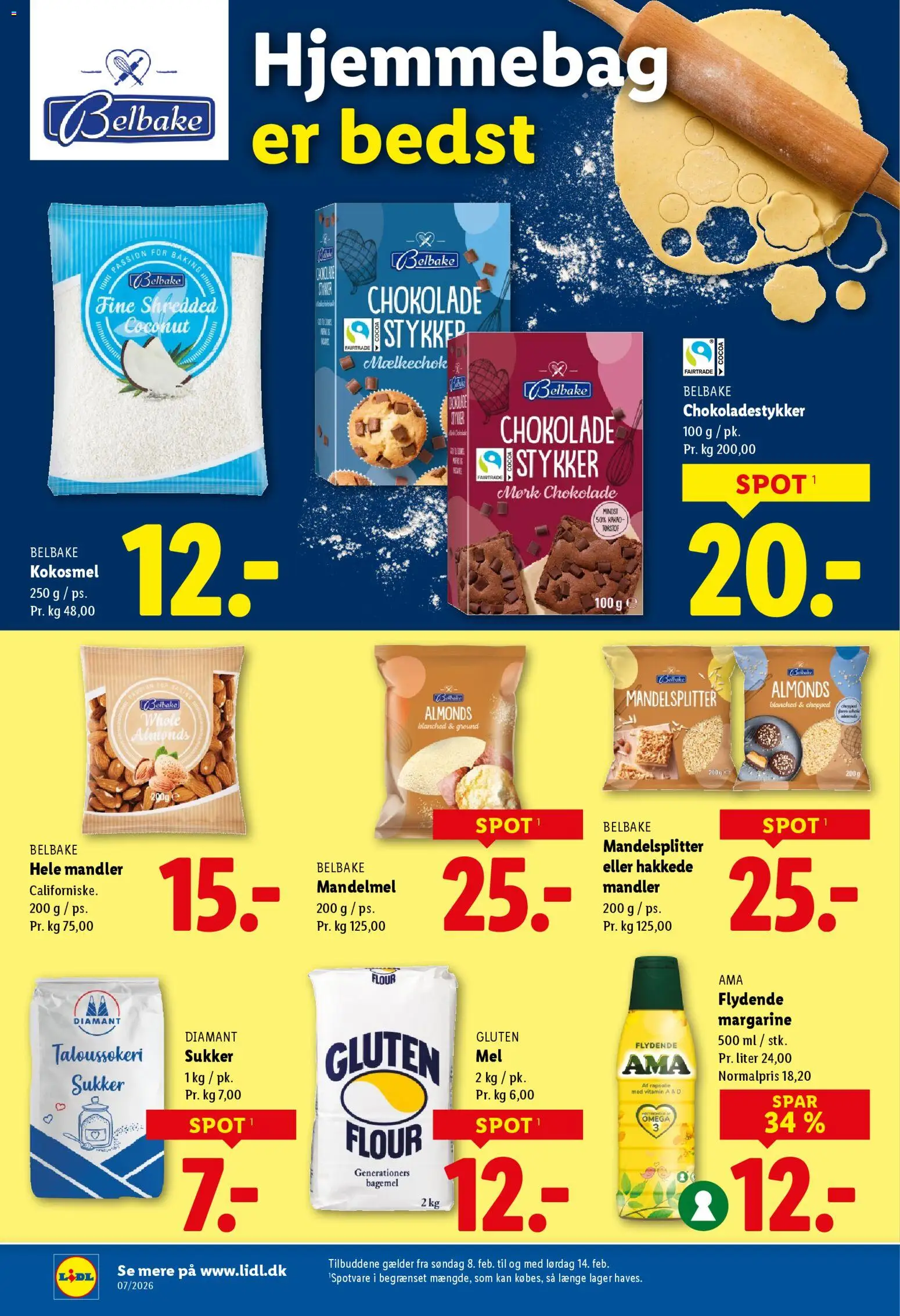 Lidl tilbudsavis – gyldig fra 08.02.2026 | Side: 8 | Produkter: Rapsolie, Mandler, Kakao, Margarine