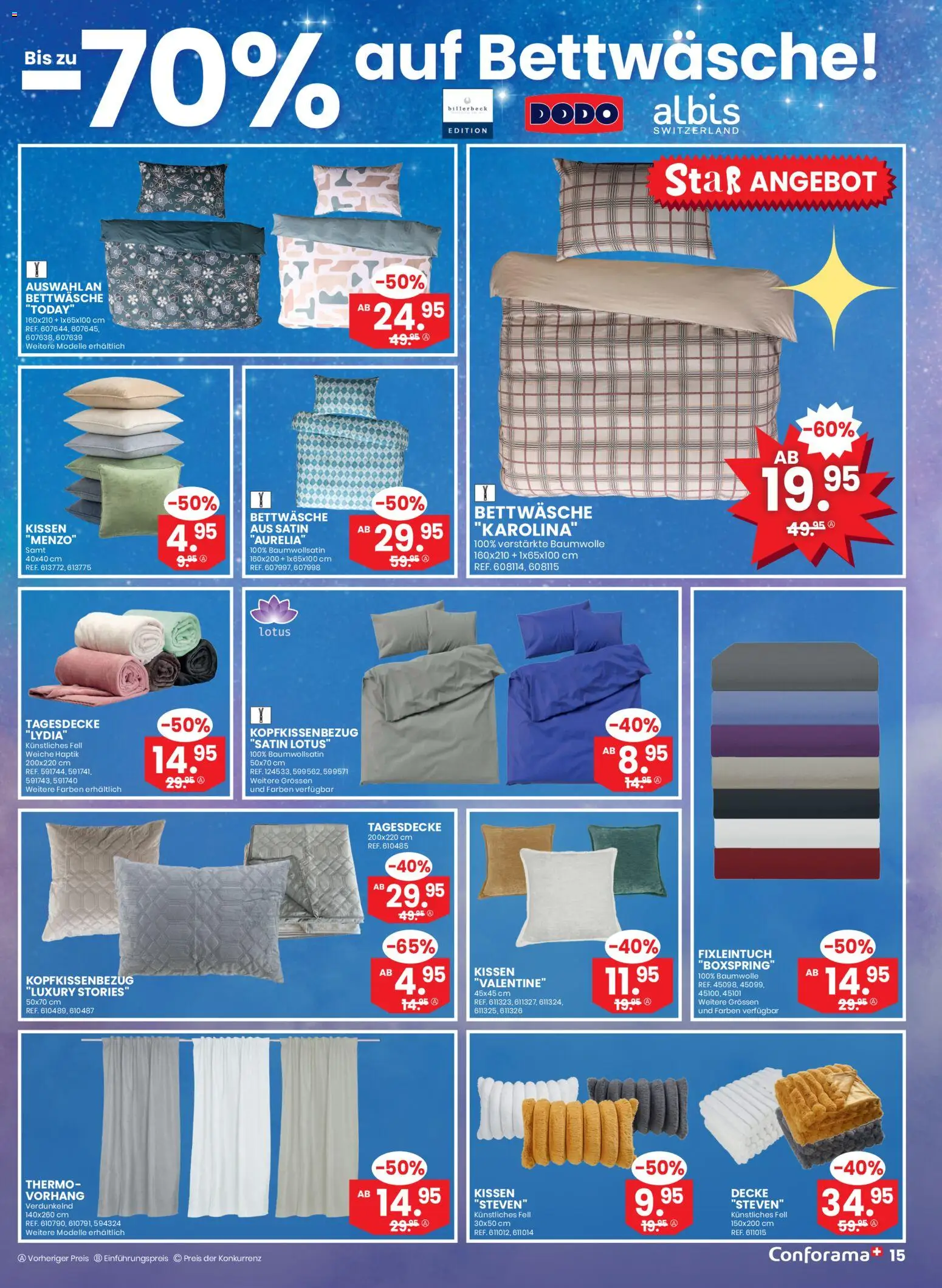 Conforama Aktionen Super Sale – gültig ab 17.12.2025 | Seite: 15 | Produkte: Tagesdecke, Kissen, Decke, Vorhang