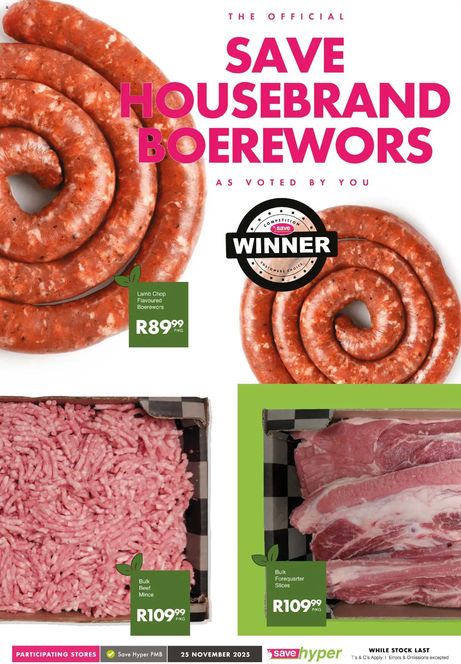 New Save catalogue – valid from 25.11.2025 | Page: 7 | Products: Boerewors, Beef, Stock