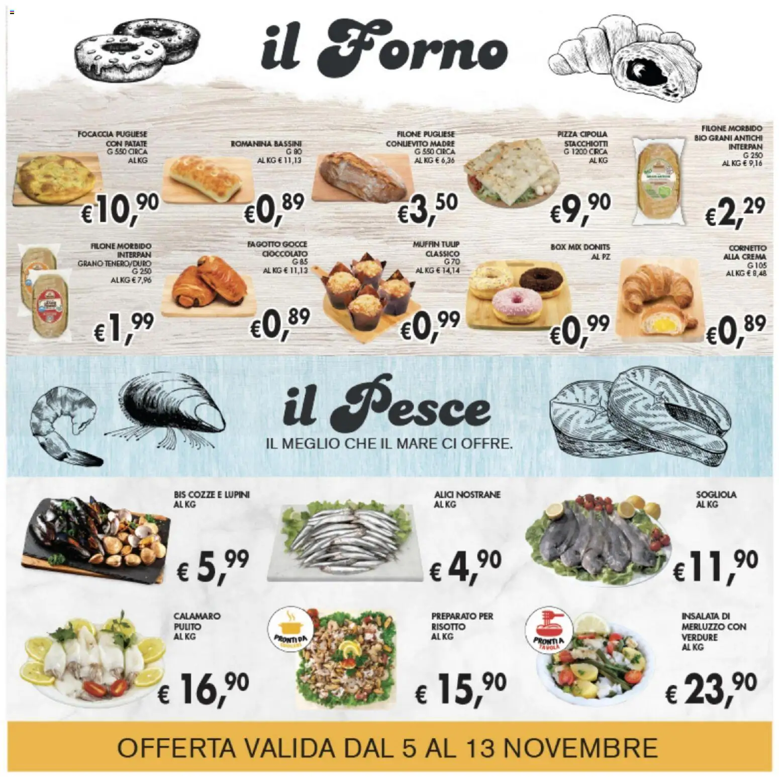 Volantino Coal del 05.11.2025 | Pagina: 8 | Prodotti: Pesce, Cozze, Patate, Muffin