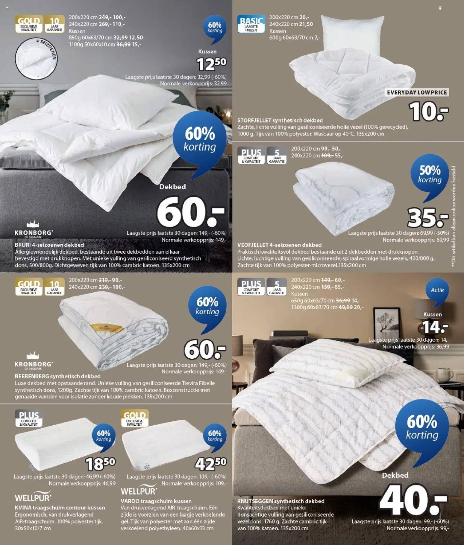 {H1} | Pagina: 9 | Producten: Dekbed, Kan, Kussen