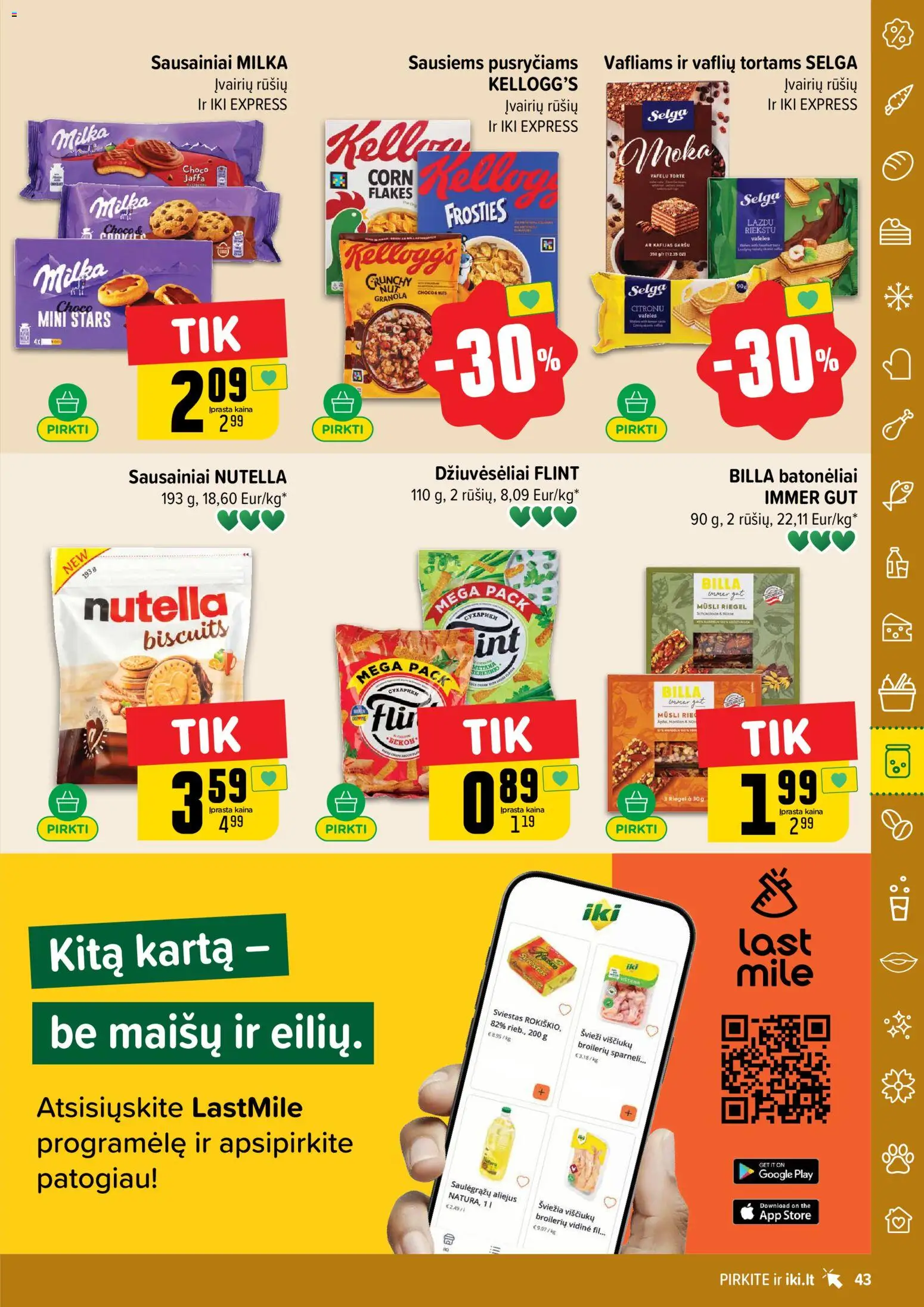 IKI akcijos nuo 02.03.2026 | Puslapis: 43 | Prekių: Sausainiai, Sviestas, Aliejus