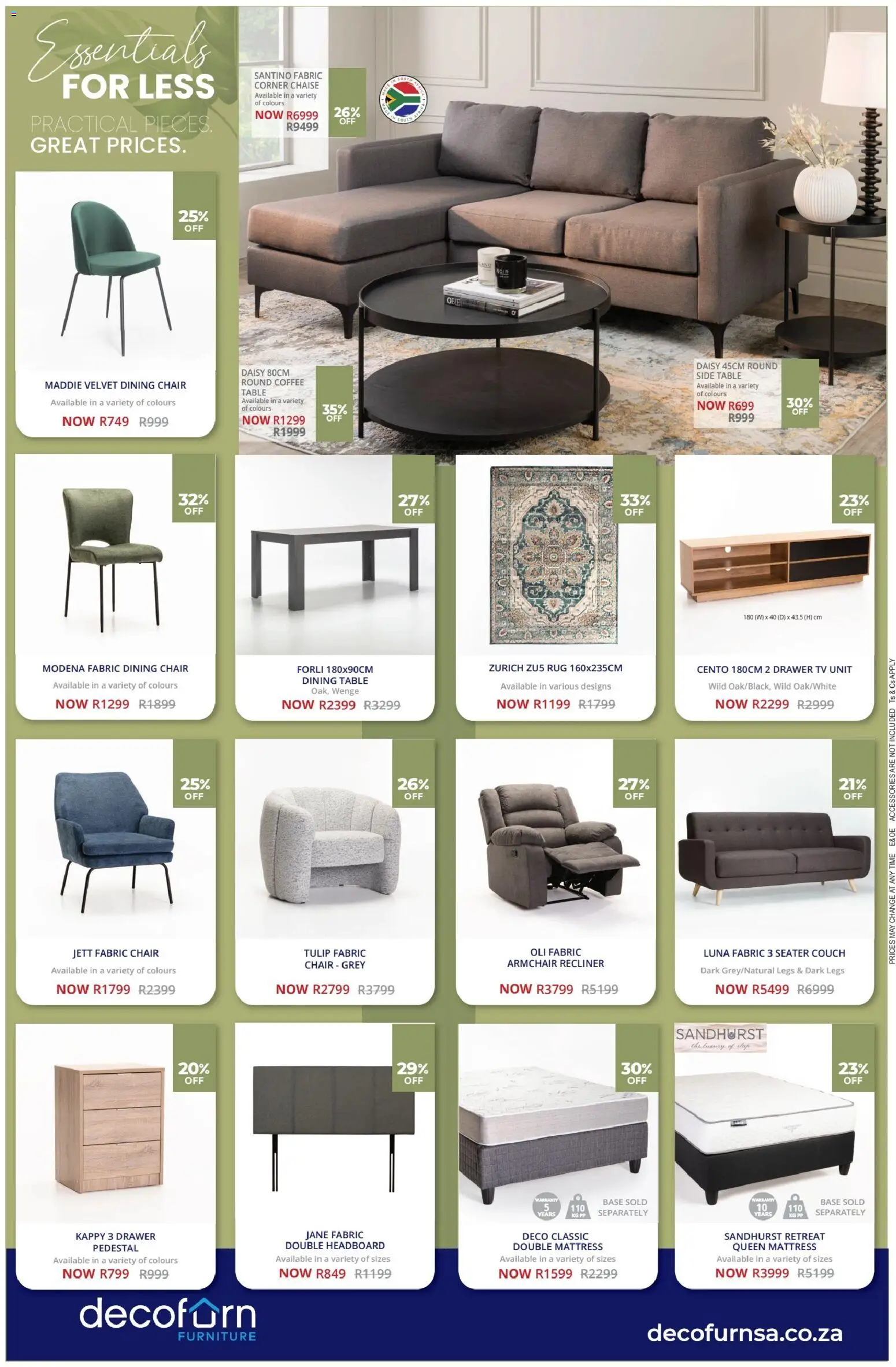 New Decofurn catalogue – valid from 01.03.2026 | Page: 2 | Products: Mattress, Armchair, Chair, Chaise