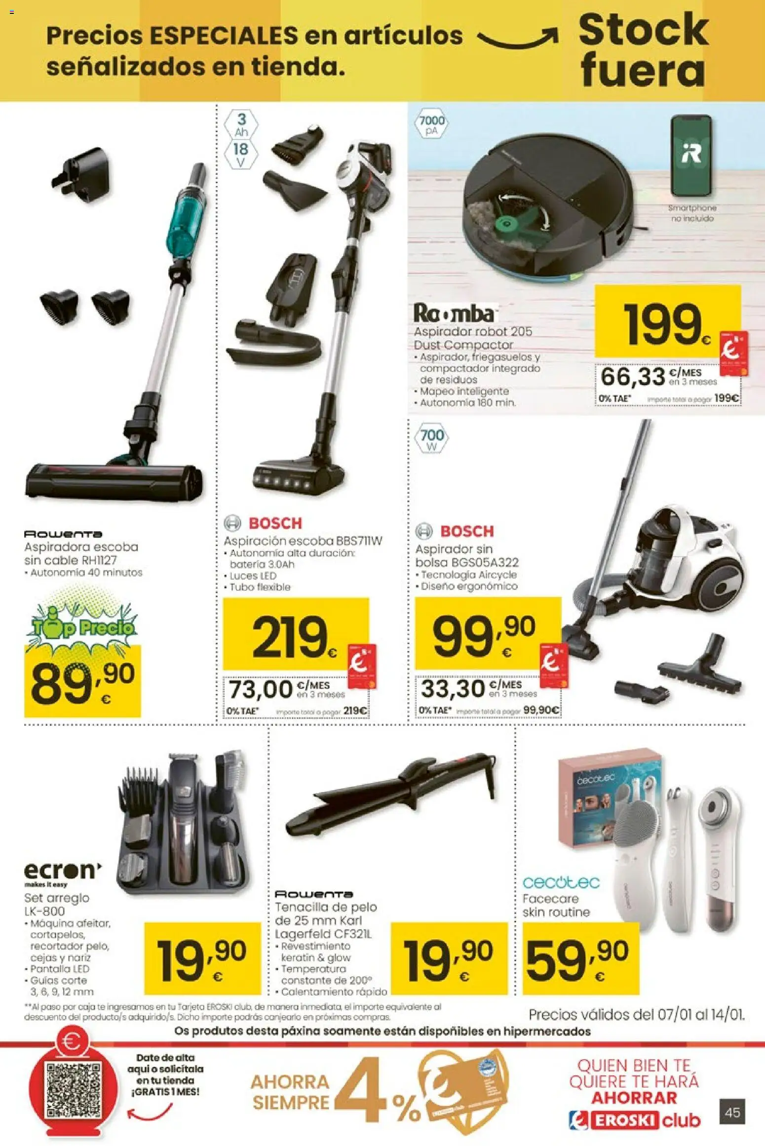Eroski - Para un xaneiro máis lixeiro │ válido desde el 05.01.2026 | Página: 45 | Productos: Té, Smartphone, Bolsa, Aspiradora