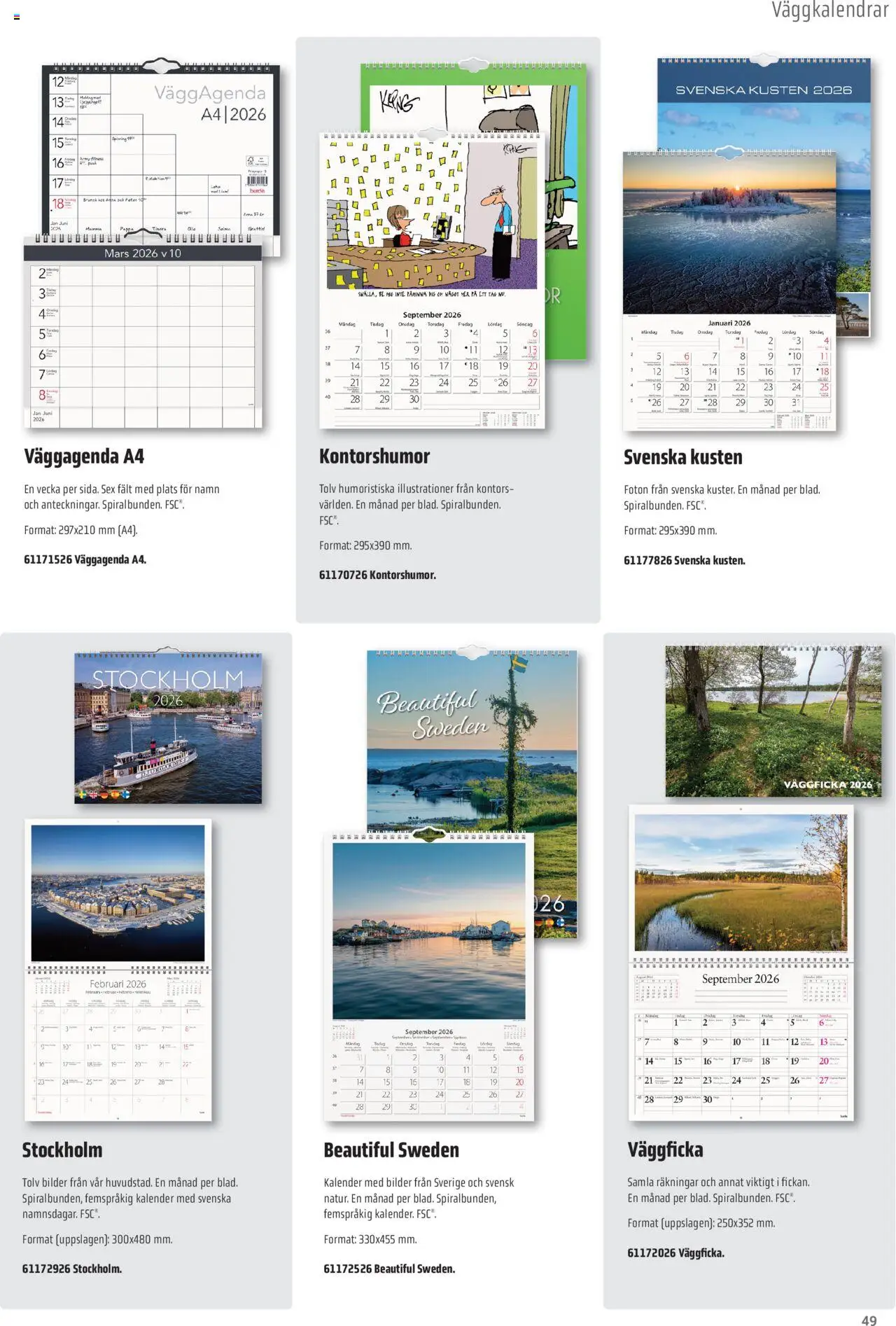 Office Depot reklamblad aktuell från 08.09.2025 | Sida: 49 | Produkter: Pasta, Kalender