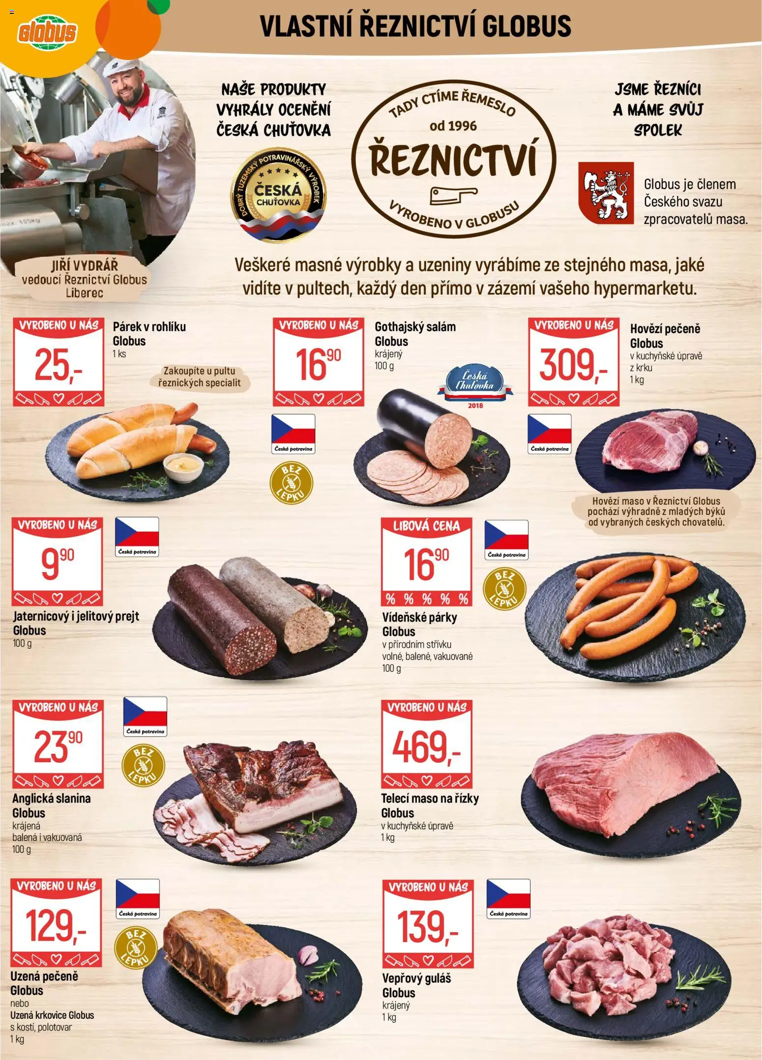 Globus leták - Liberec od 14.01.2026 | Strana: 5 | Produkty: Vídeňské párky, Párky, Gothajský salám, Slanina