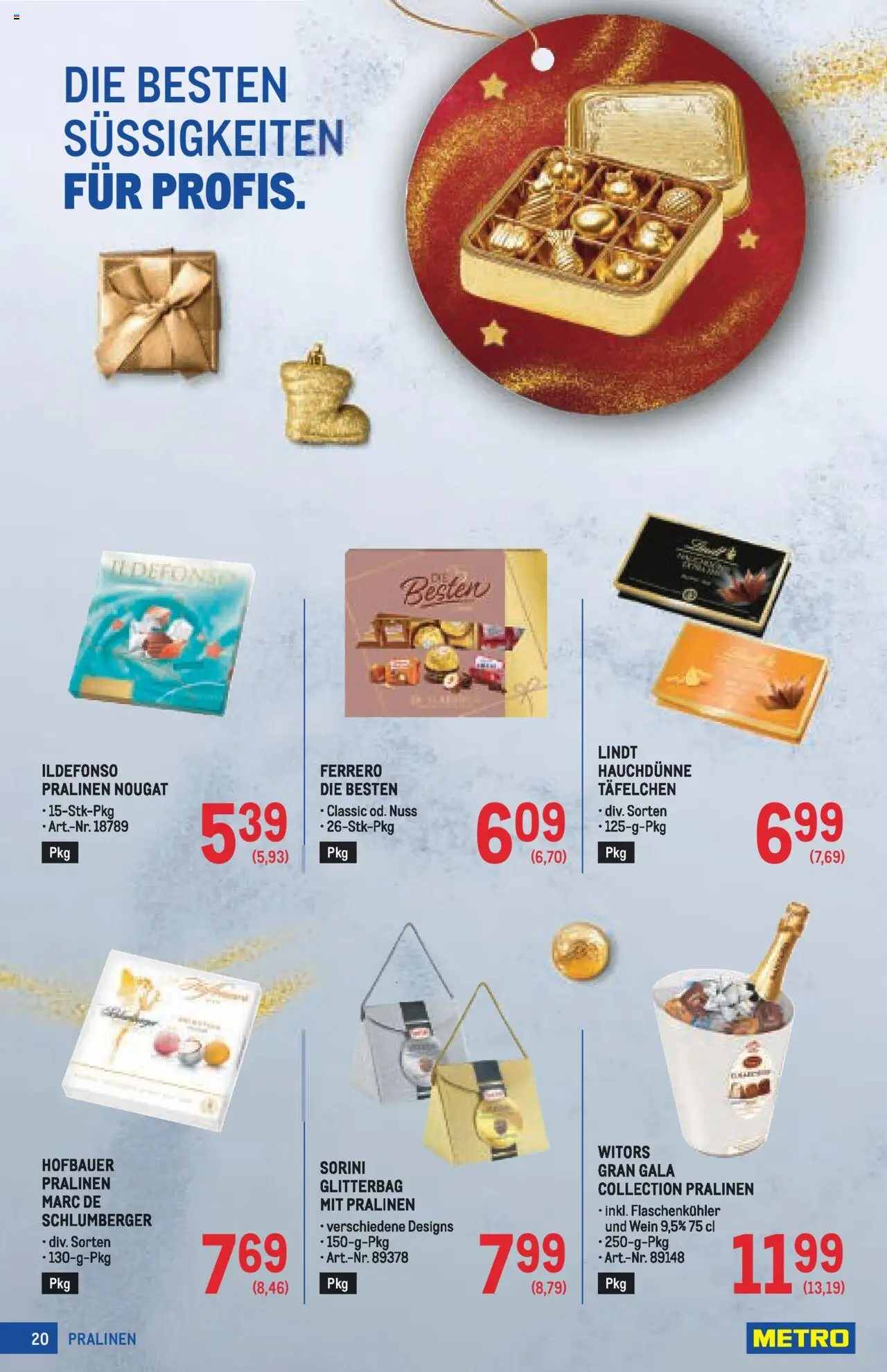 Metro  Deko & Geschenke gültig ab 16.10.2025 | Seite: 20 | Produkte: Süßigkeiten, Wein