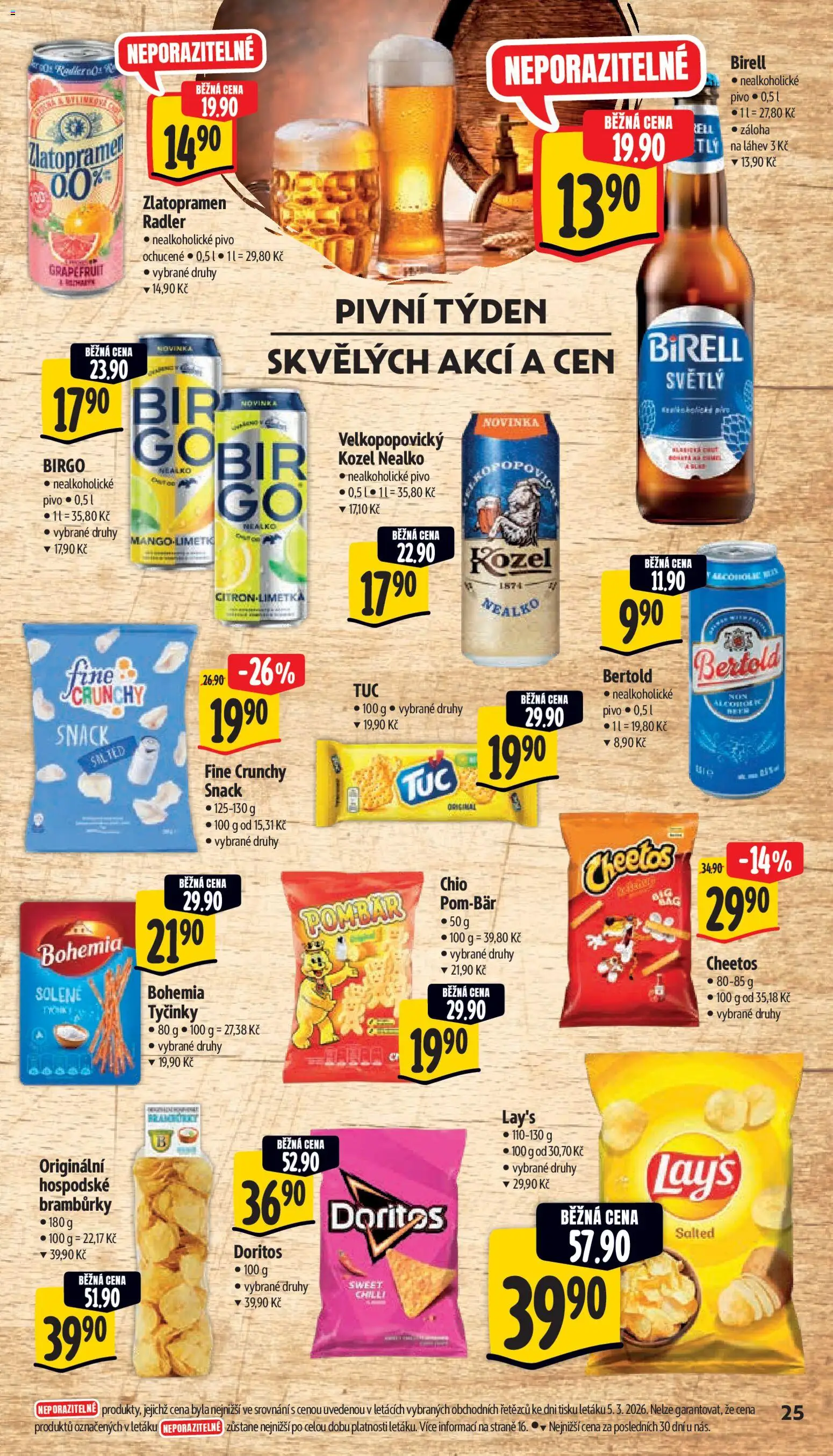 Albert leták - Supermarket od 11.03.2026 | Strana: 33 | Produkty: Bramburky, Doritos, Radler, Cheetos