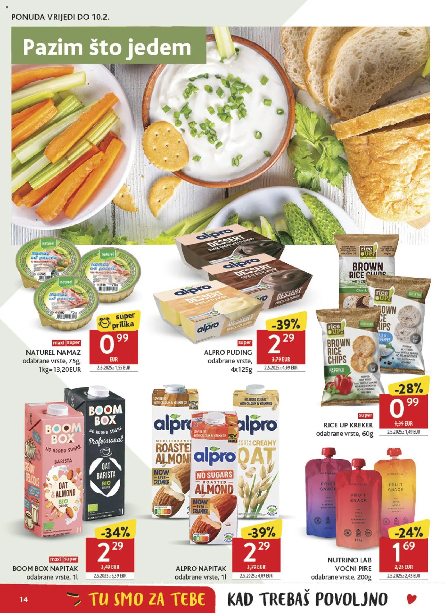Konzum katalog | vrijedi od 28.01.2026 | Stranica: 14 | Proizvodi: Puding, Alpro, Paprika, Namaz