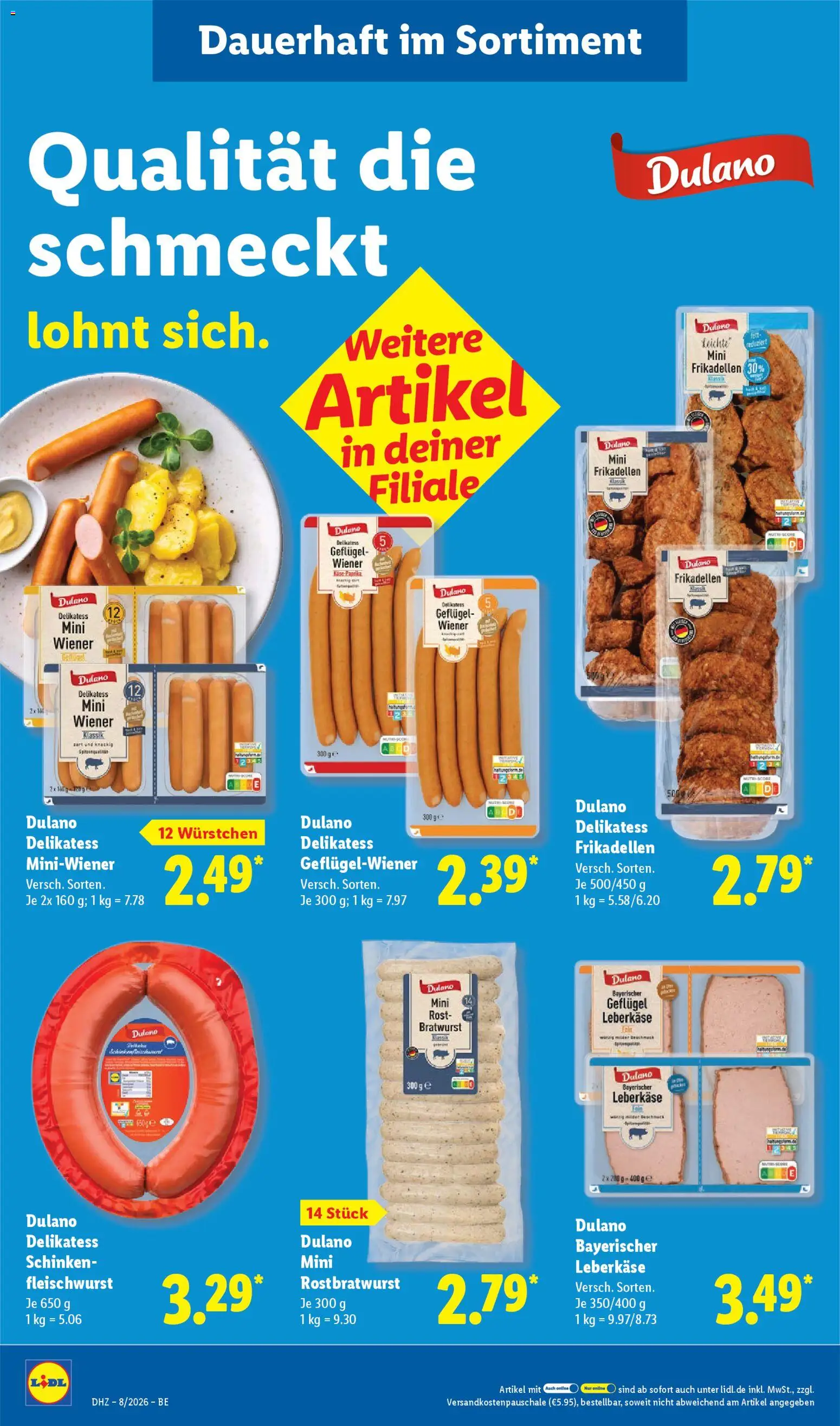 Lidl Prospekt Zossen – gültig ab 16.02.2026 | Seite: 20 | Produkte: Bratwurst, Paprika, Schinken, Leberkase
