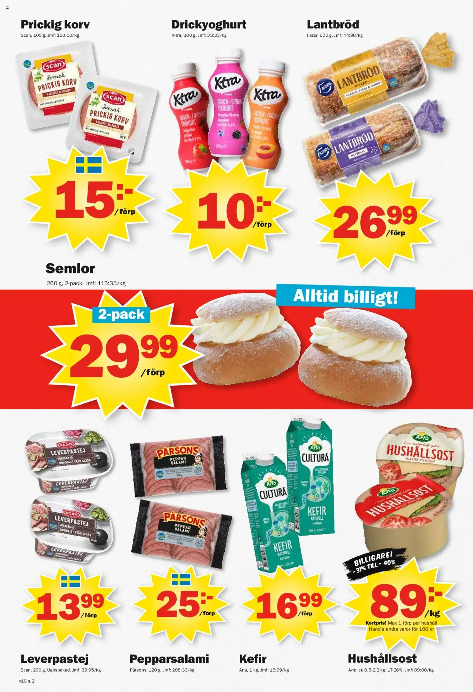 Pekås reklamblad aktuell från 02.03.2026 | Sida: 2 | Produkter: Peppar, Yoghurt, Salami, Lantbröd