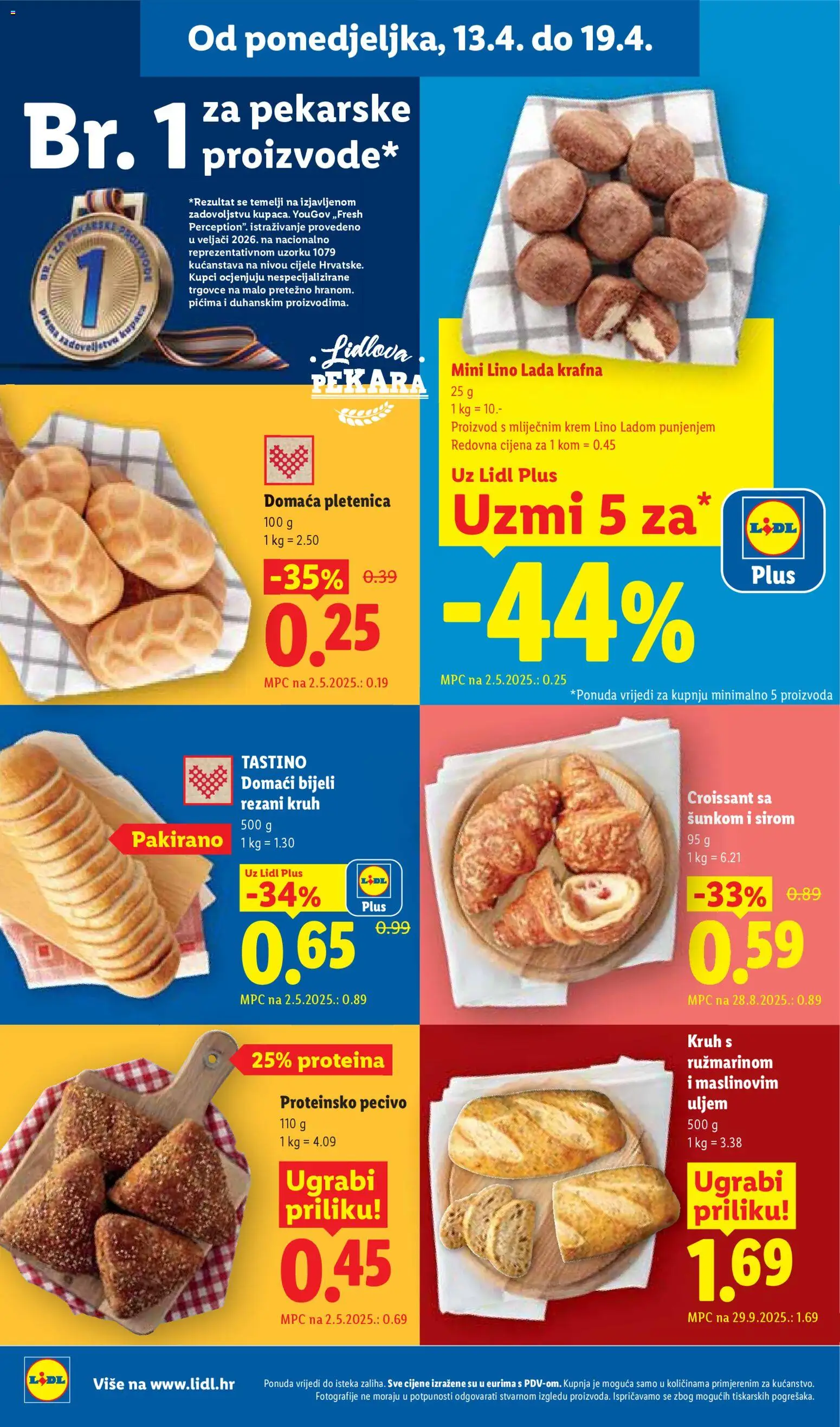Lidl katalog | vrijedi od 13.04.2026 | Stranica: 6 | Proizvodi: Lino Lada, Kruh, Pecivo