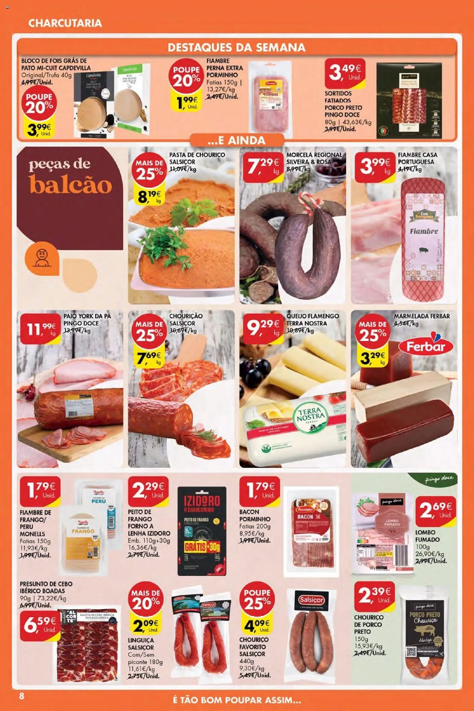 Pingo Doce Poupe Esta Semana Açores │ válido de 12.02.2026 | Página: 8 | Produtos: Marmelada, Forno, Linguiça, Presunto
