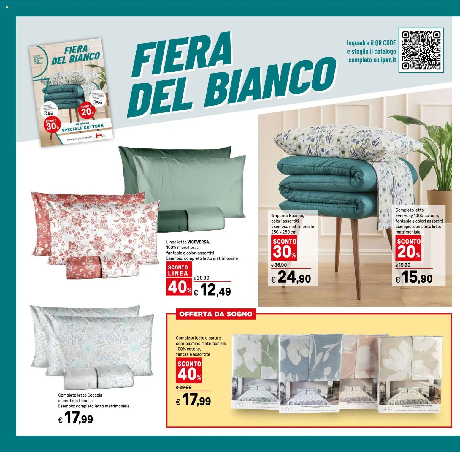 Volantino Iper del 31.12.2025 | Pagina: 40 | Prodotti: Copripiumino, Letto matrimoniale, Trapunta, Letto