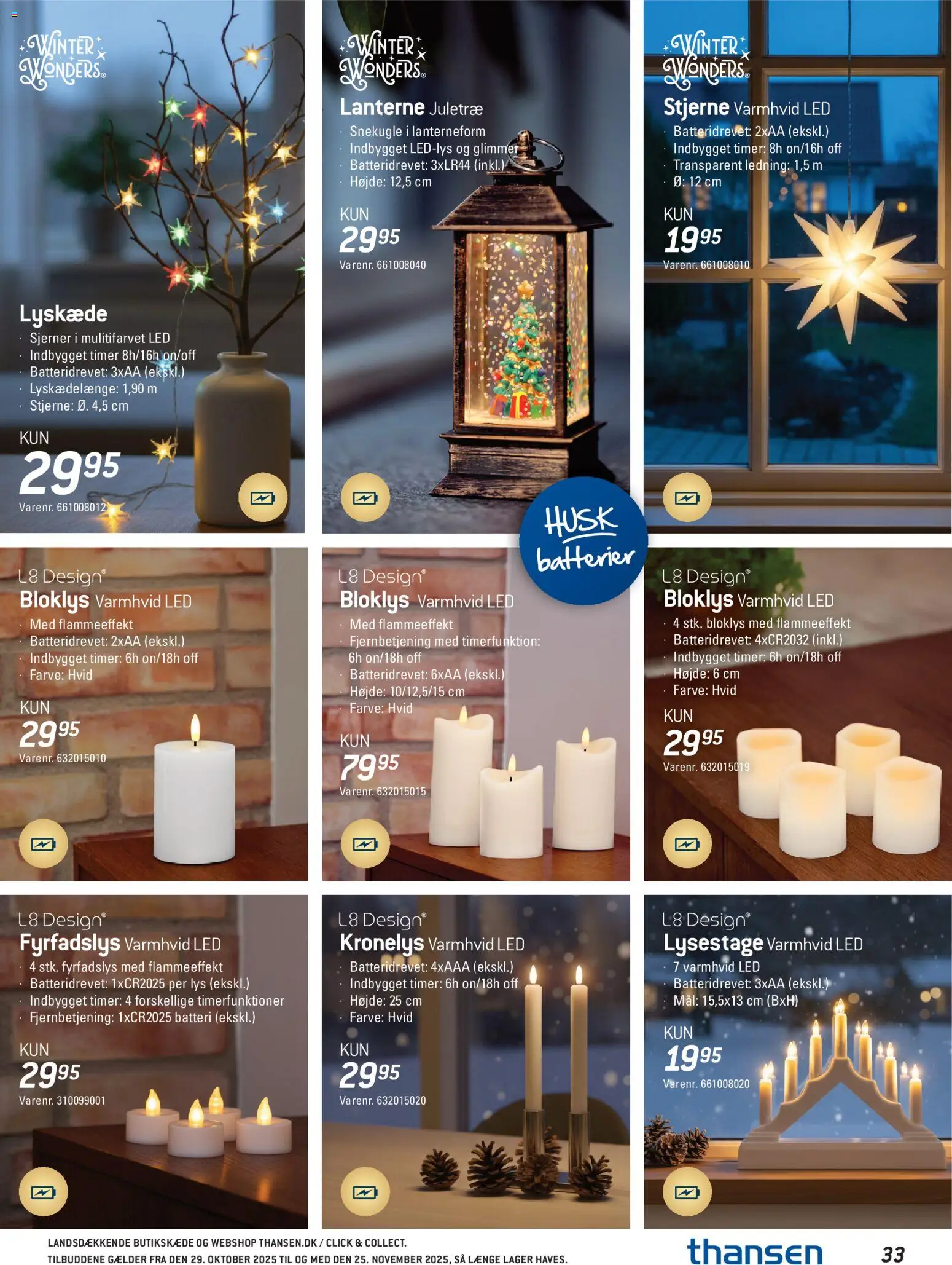 Thansen tilbudsavis – gyldig fra 29.10.2025 | Side: 33 | Produkter: Batterier, Batteri