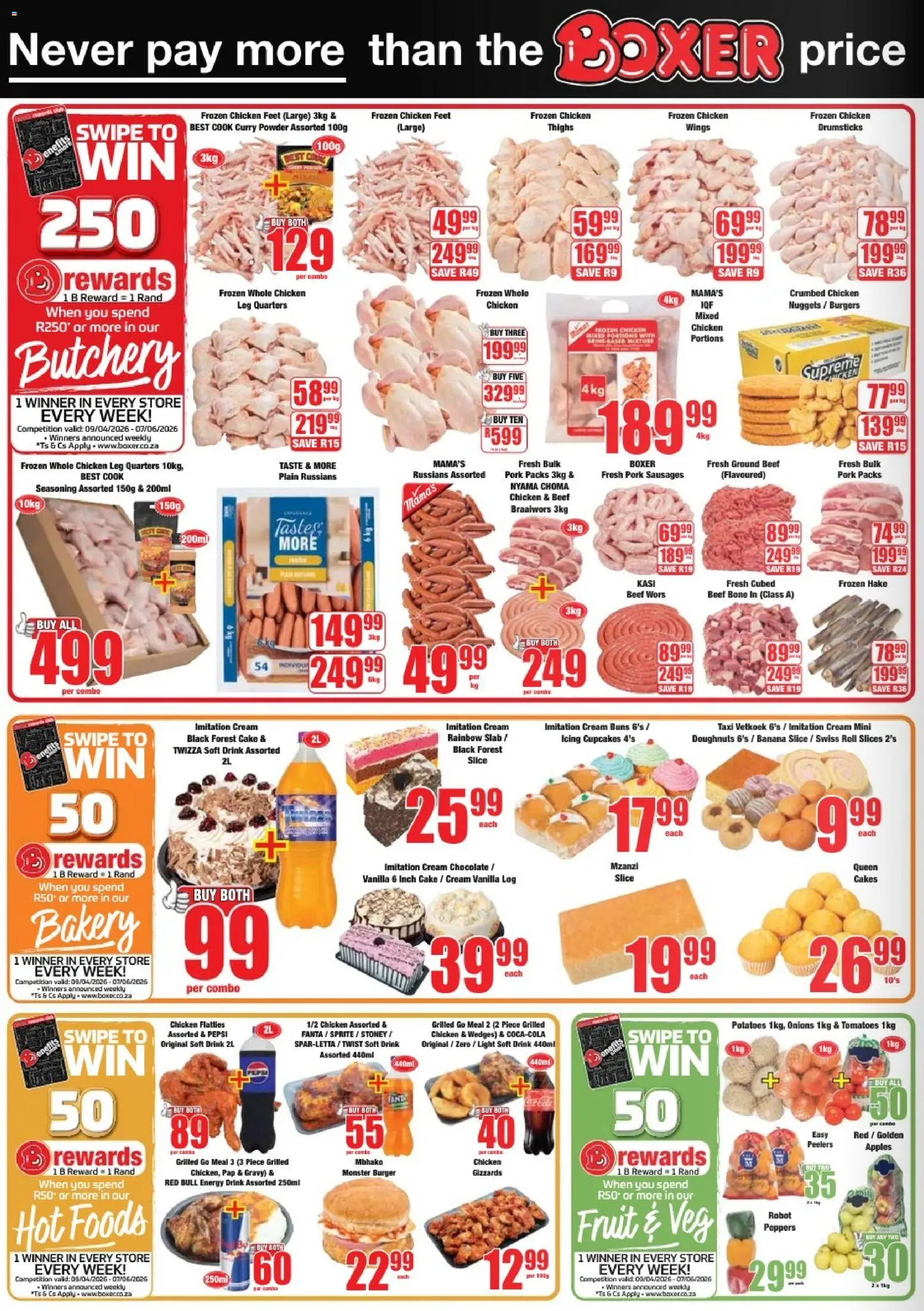 New Boxer catalogue – valid from 09.04.2026 | Page: 2 | Products: Chocolate, Burgers, Stoney, Fruit