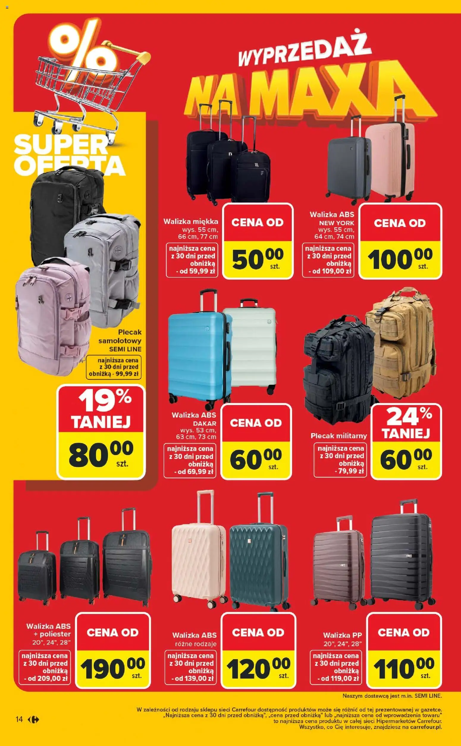 Carrefour Gazetka - Wyprzedaż od 05.01.2026 | Strona: 14 | Produkty: Plecak, Walizka