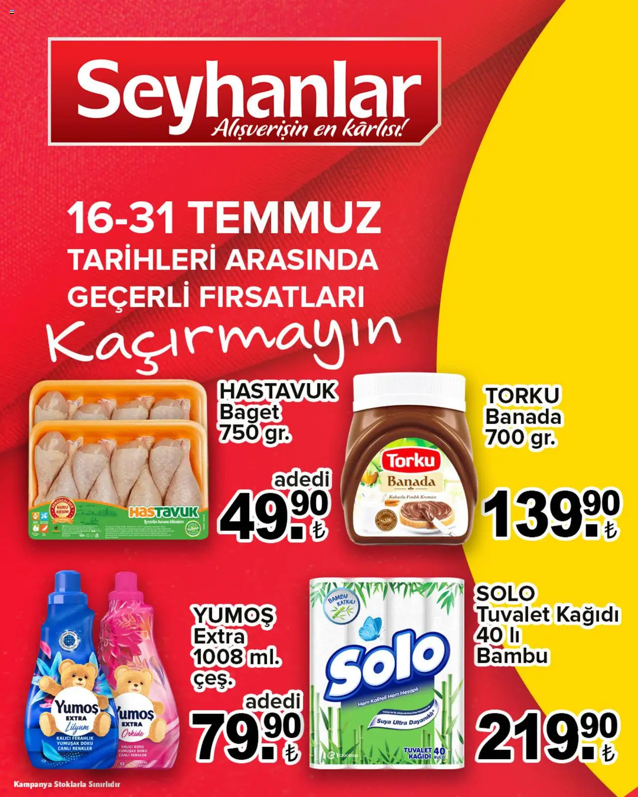 Seyhanlar Market Katalog - 16.07.2025 tarihinden itibaren geçerlidir | Sayfa: 1 | Ürünler: Tuvalet, Koku, Fındık, Tuvalet kağıdı