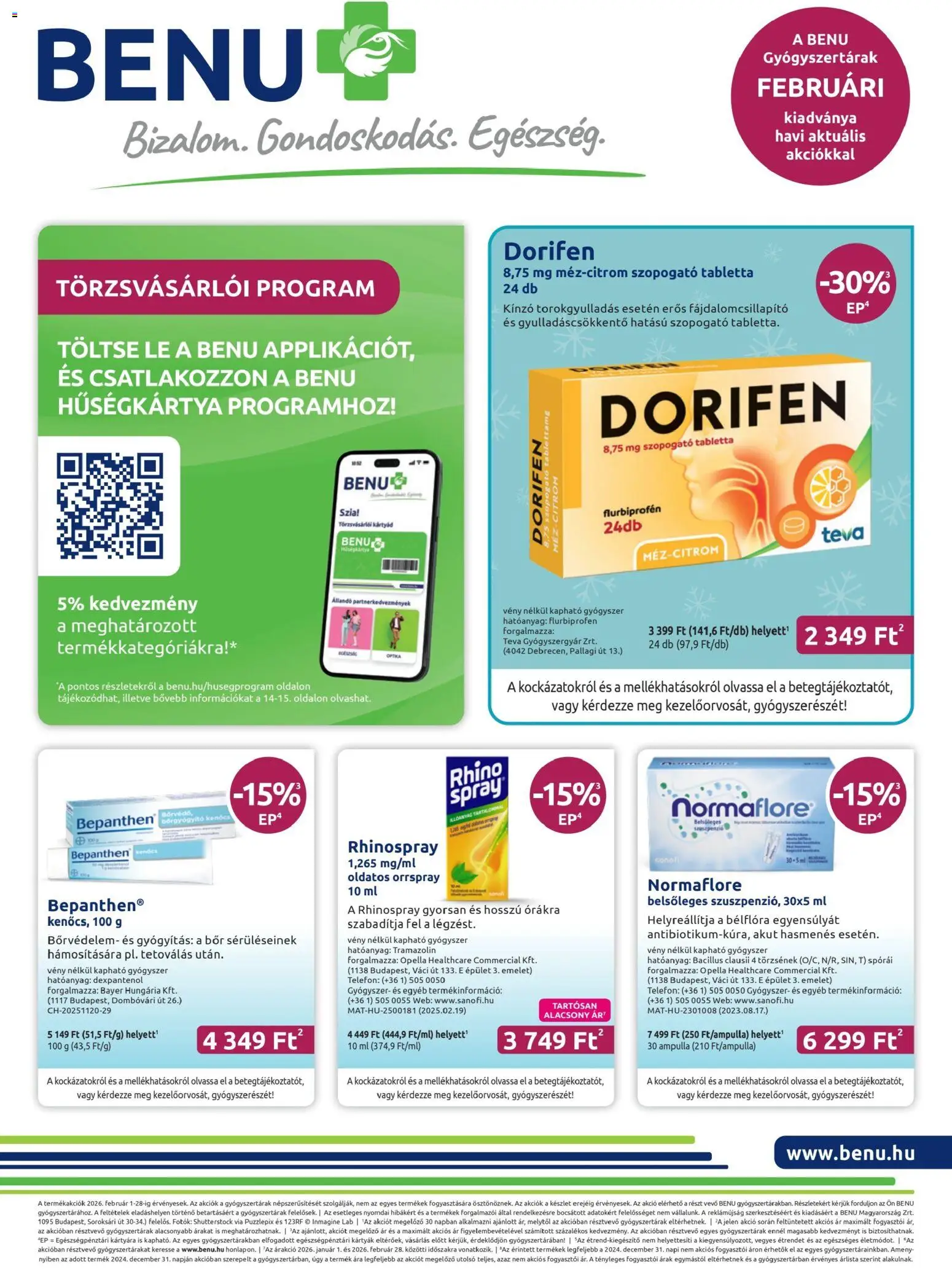 BENU Gyógyszertárak akciós ujság - amely érvényes a következő dátumtól: 01.02.2026 | Oldal: 1 | Termékek: Bor