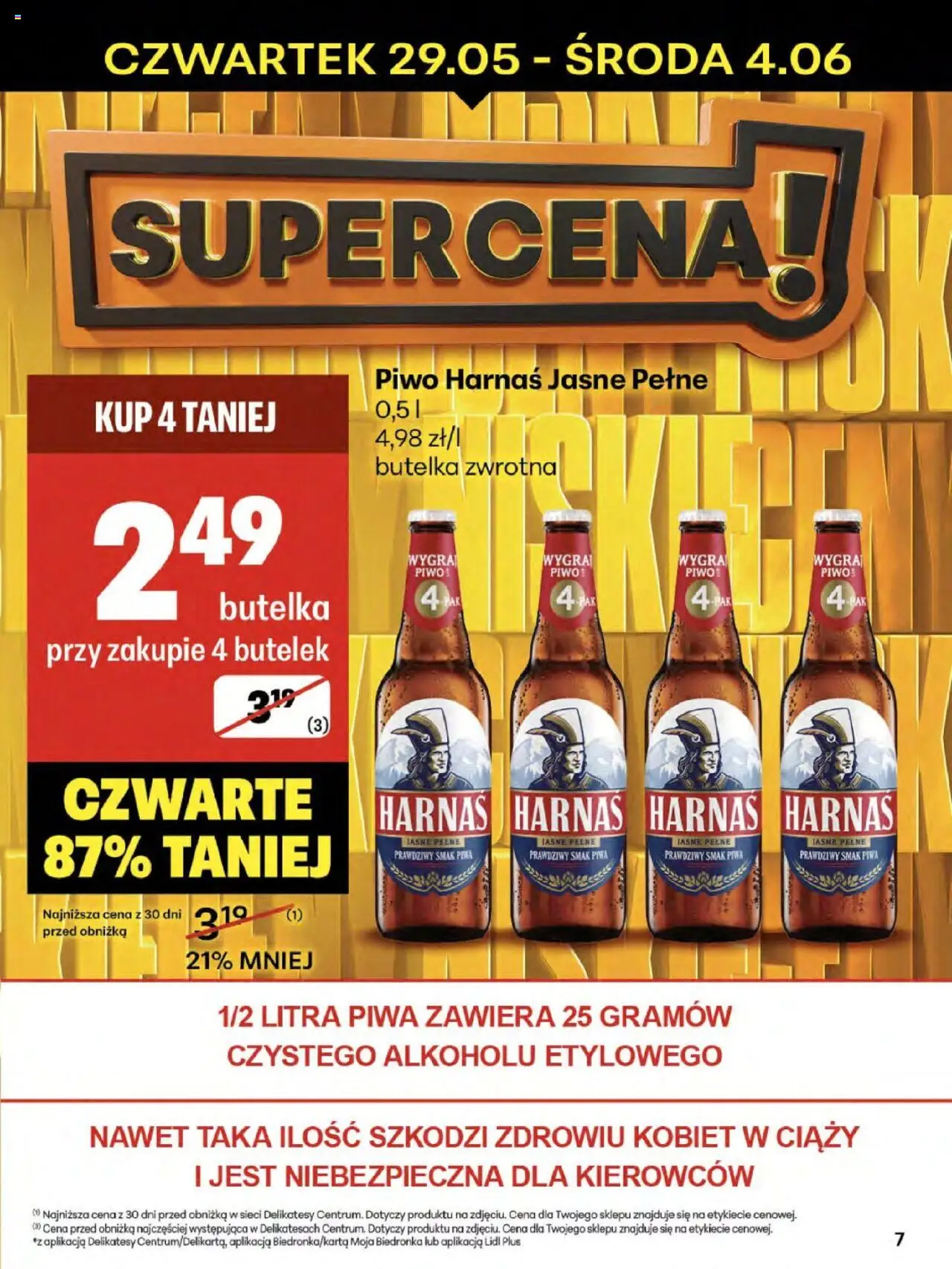 Delikatesy Centrum Gazetka od 29.05.2025 | Strona: 7 | Produkty: Delikatesy, Harnaś, Piwo