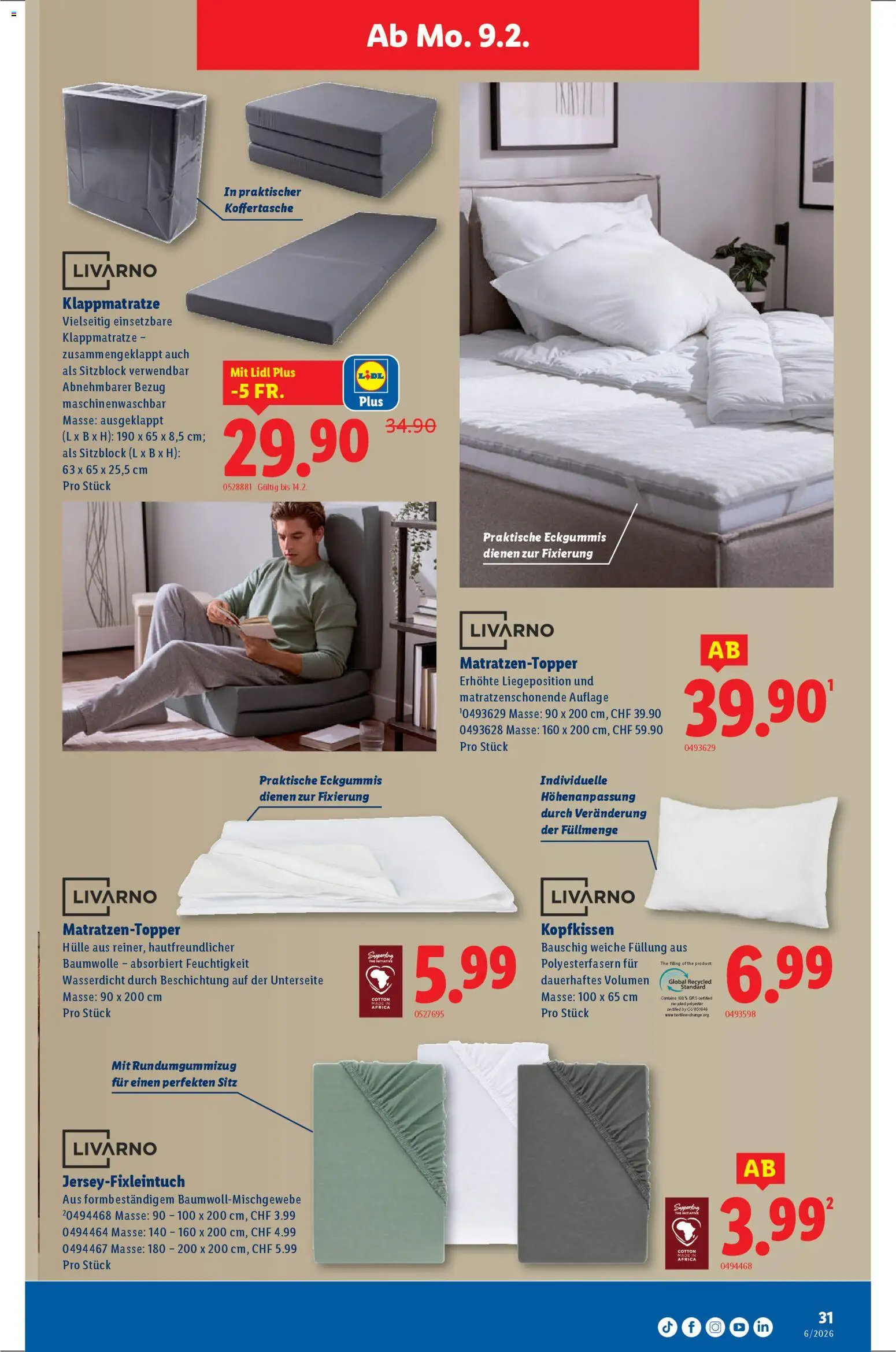 Lidl Aktionen – gültig ab 05.02.2026 | Seite: 33 | Produkte: Kopfkissen, Hülle