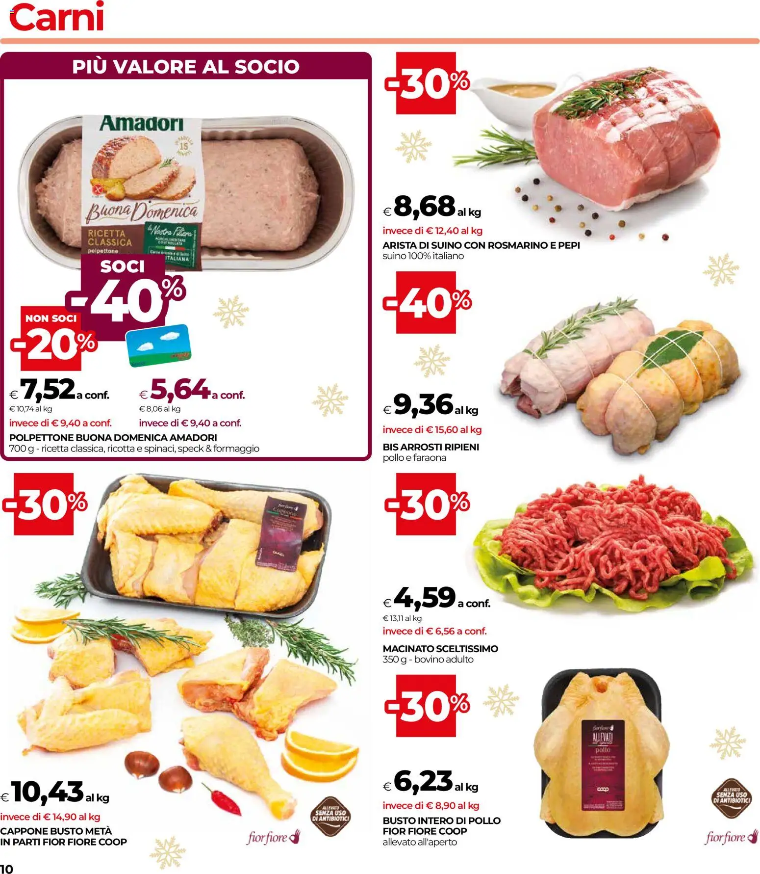 Volantino COOP del 04.12.2025 | Pagina: 10 | Prodotti: Pollo, Formaggio, Ricotta, Macinato