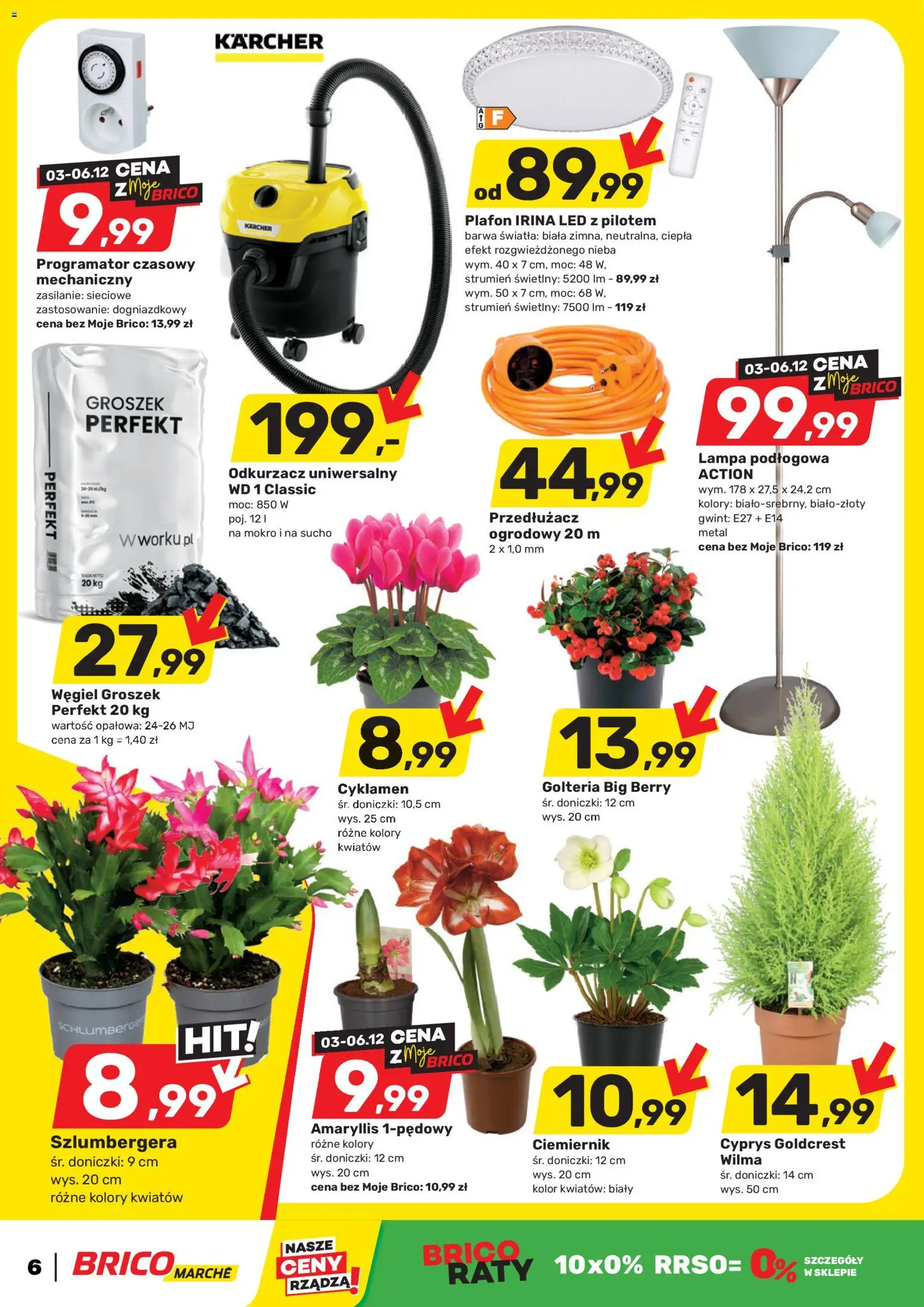 Brico Marché Gazetka od 03.12.2025 | Strona: 6 | Produkty: Groszek, Odkurzacz, Przedłużacz, Doniczki