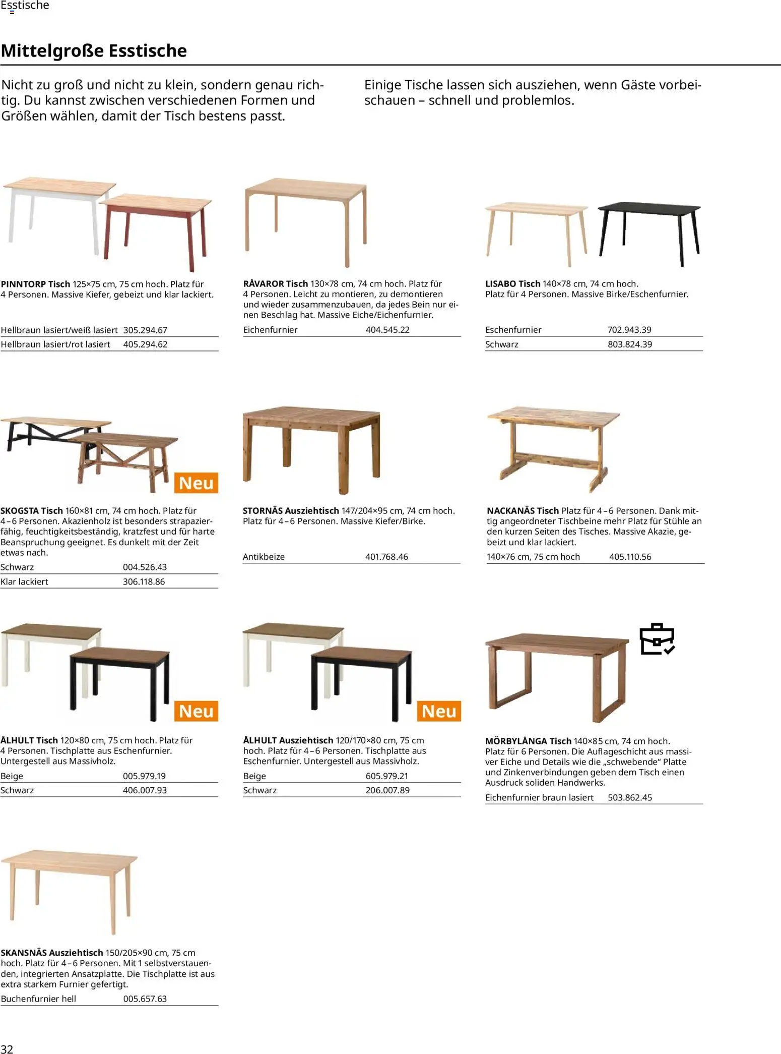 Ikea Essplatz – gültig ab 02.01.2026 | Seite: 32 | Produkte: Tisch